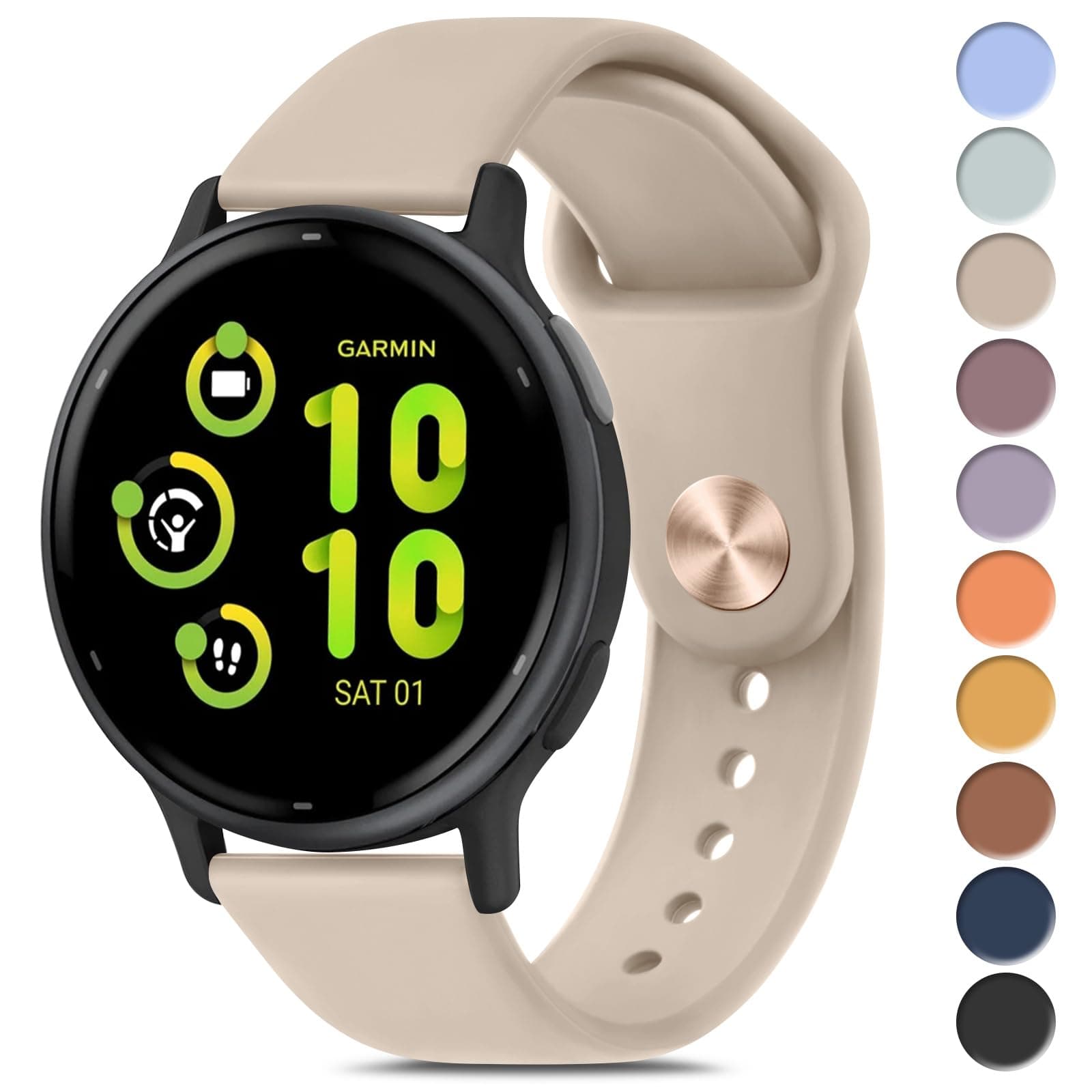 Meliya Bands Compatible with Garmin Vivoactive 5 / Vivoactive 3 Watch Band, Garmin Venu 2 Plus / Venu Sq / Venu Watch Bands Women Men, Soft Silicone Sport Replacement Strap for Garmin Vivoactive 5, Vivoactive 3 Music, Venu 2 Plus, Venu Sq, Venu, Vivomove Sport, Forerunner 645 / 245 Music Smart Watch