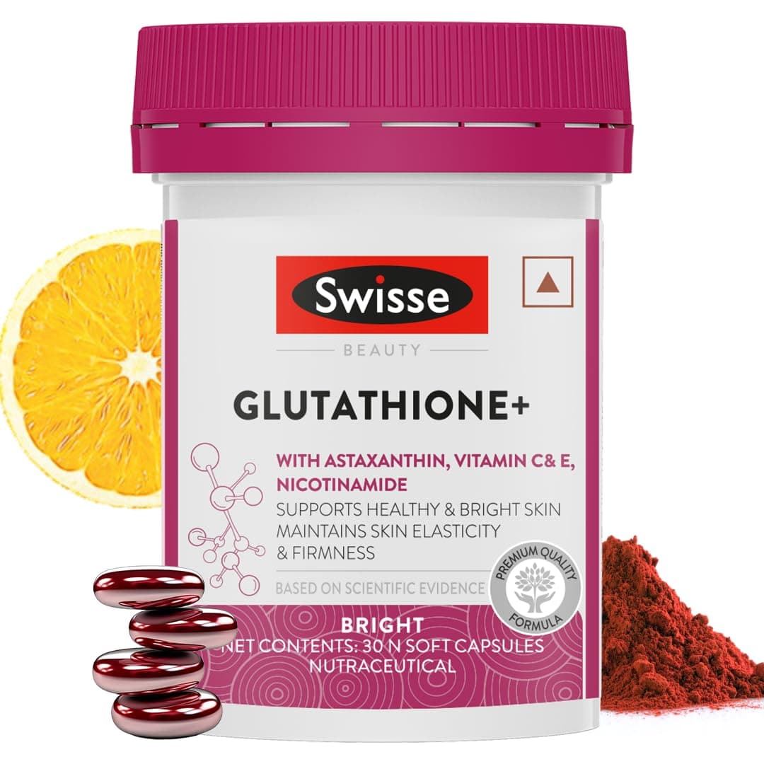 Swisse Glutathione+ Manufactured In Australia, Glutathione Tablets with Astaxanthin, Vitamin C & E, Nicotinamide For Healthy, Radiant & Youthful Skin (30 Capsules, 1 Capsule Per Serving)