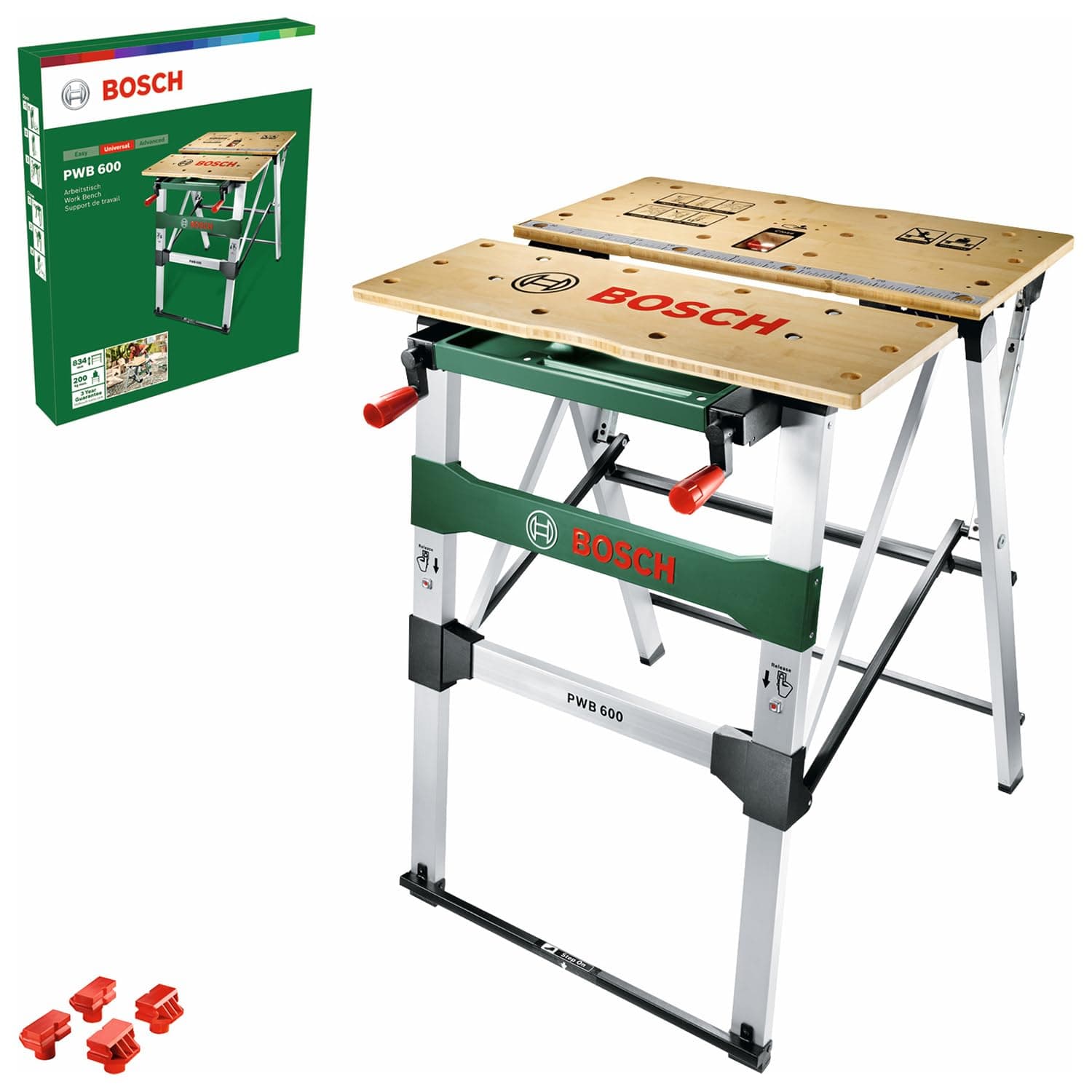Work Bench PWB 600 (4 blade clamps, max. load capacity: 200 kg, in Carton Packaging)