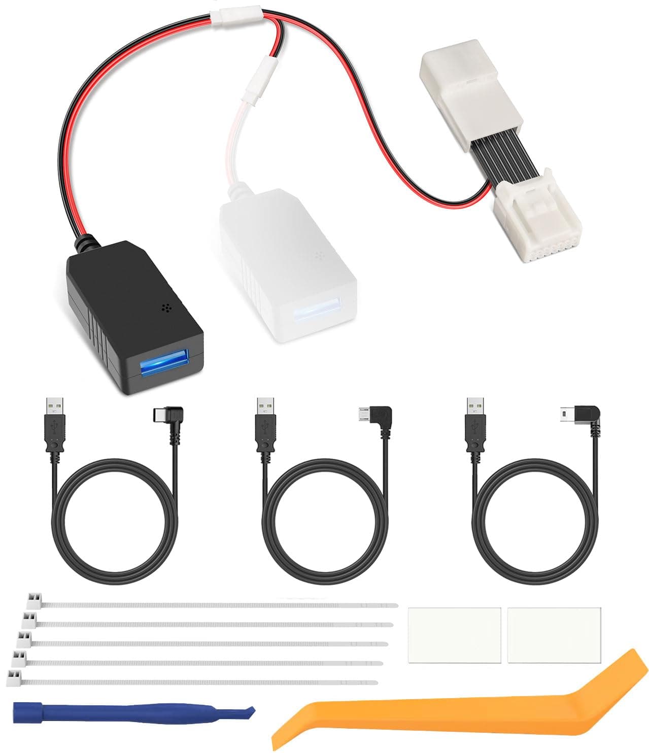 YQMAJIM DashCam Power Adapter,(14P TypeB) Compatible with Jeep Compass Wagoneer Dodge Ram with Auto Dimming Rearview Mirror,Built-in Hide USB to GPS Radar Mirror Camera Dash Cam Charger Adapter Cable