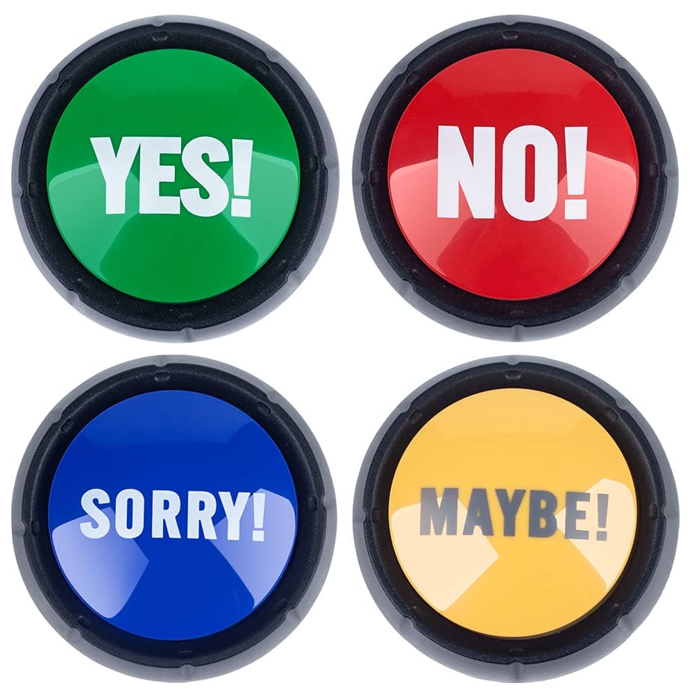 Set of 4, The NO, YES, SORRY and MAYBE Buttons