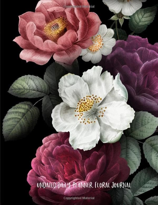 Undated Daily Planner Floral Journal: Fashion Notebook Organizer Scheduler Calendar Paperback – Organizer, April 4, 2019