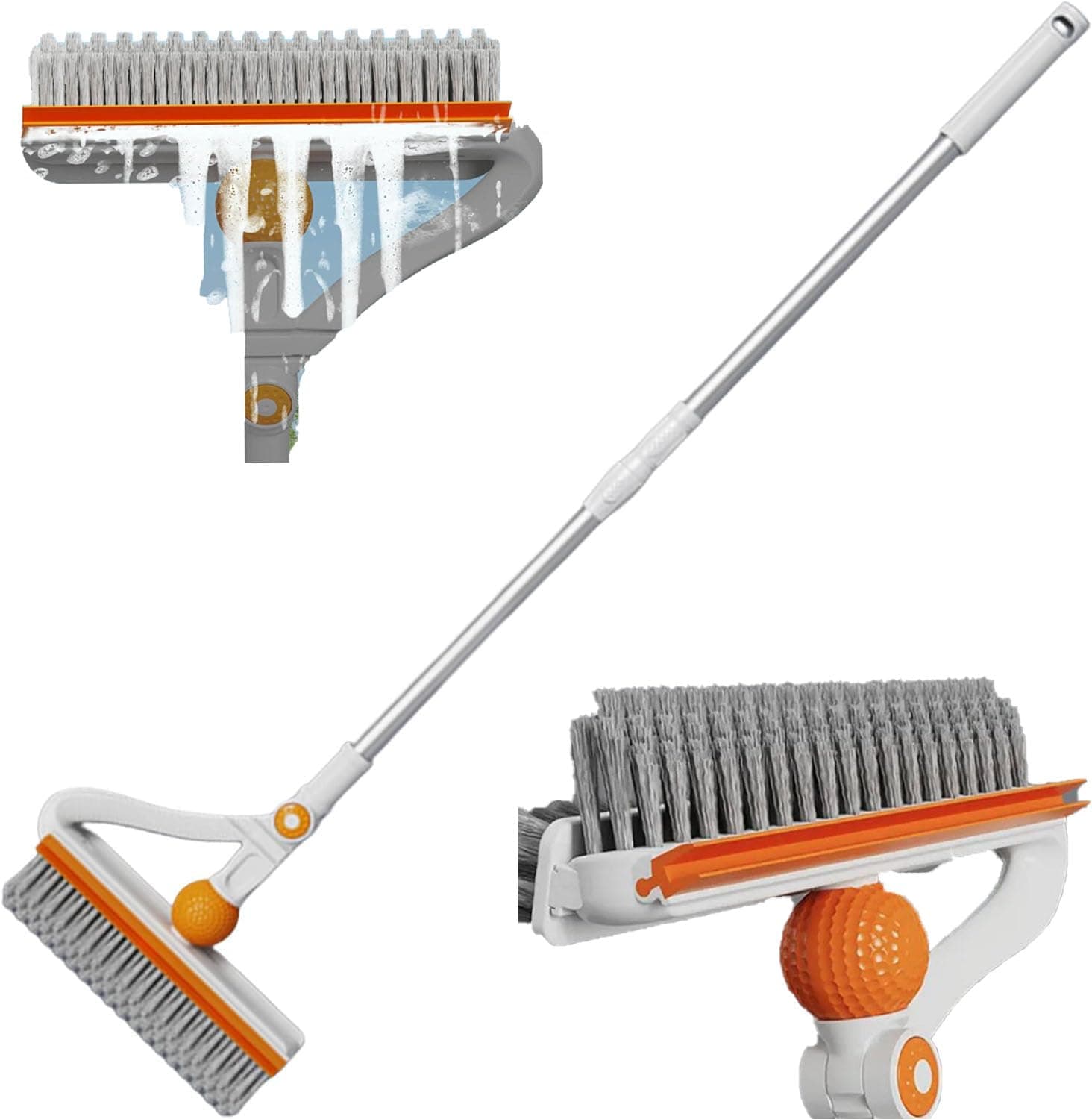 Arcanine Scrub Brush with Long Handle, Shower Floor Scrubber for Cleaning, Tile Scrub Brush with Stiff Bristles