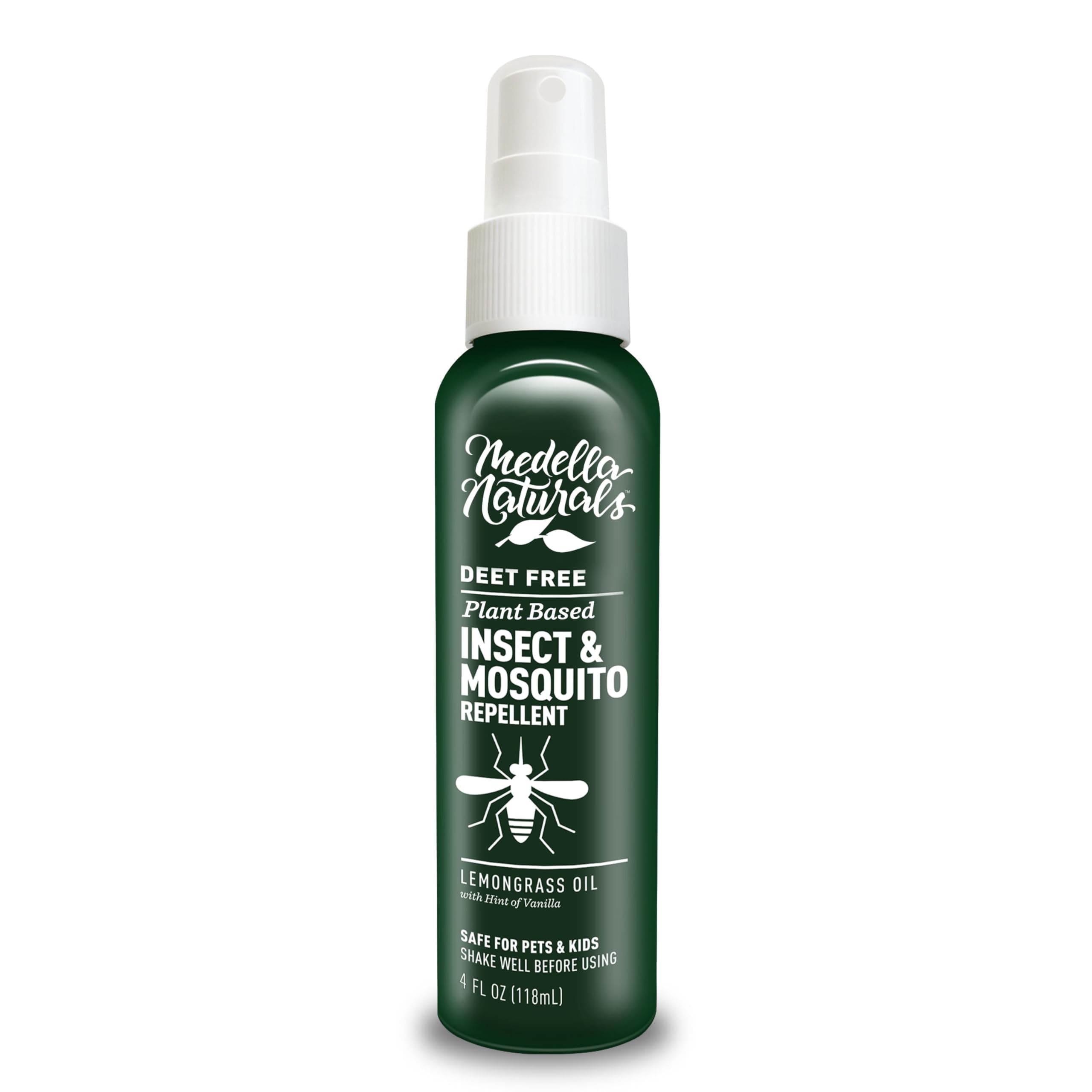 Insect & Mosquito Repellent, DEET-Free Naturally Derived Formula, Kid and Pet Friendly, Made in The USA, 4 Ounce Spray Bottle