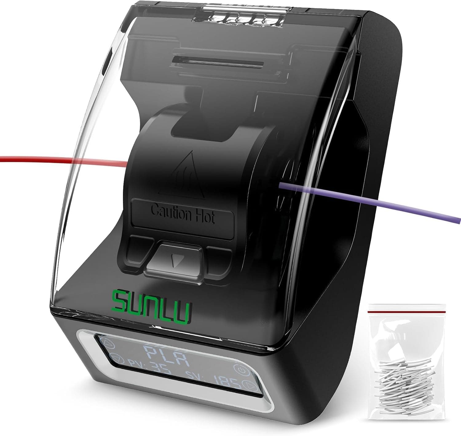 SUNLU Filament Connector, Filament Splicer with 200 PTFE Sleeves, 3D Printer Filament 1.75mm, Fast Heating up to 240°C, Compatible with PLA PETG TPU ABS PA Nylon