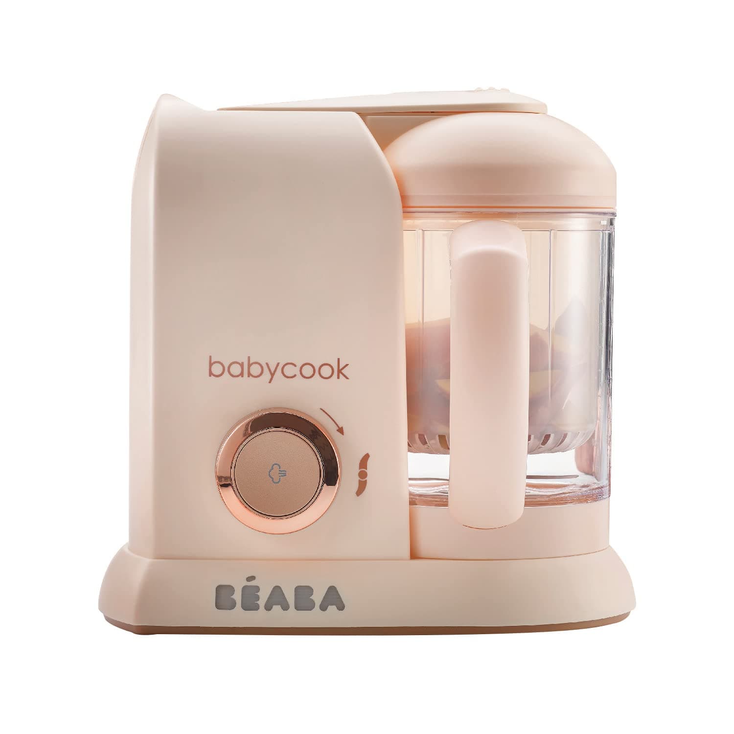 BEABA Babycook Solo 4 in 1 Baby Food Maker, Baby Food Processor Baby Food Steamer, Lrg Capacity 1,100 mL/ 37 oz, 27 Servings in 20 Mins, Auto Steam Cooking, Puree Blender, Rose Gold