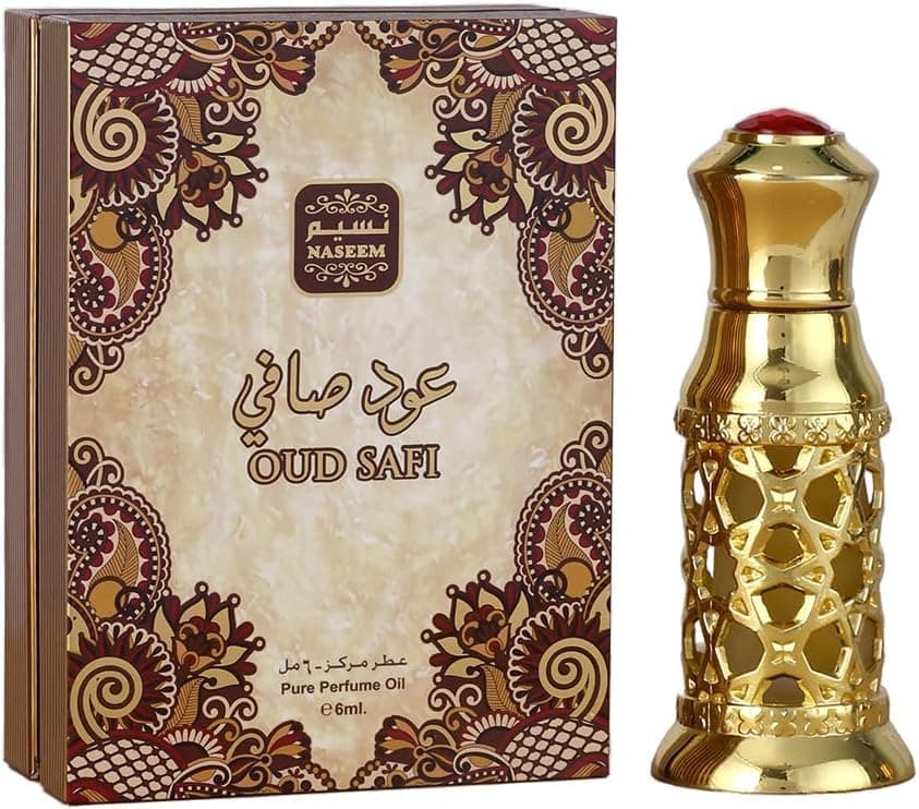 NASEEM Oud Safi Eau De Parfum Oil 6ml - Unisex Arabian Attar with Subtle Agarwood, Lavender, Spicy, and Floral Notes - Premium Perfume for Men & Women, Ideal for Daily and Special Occasions