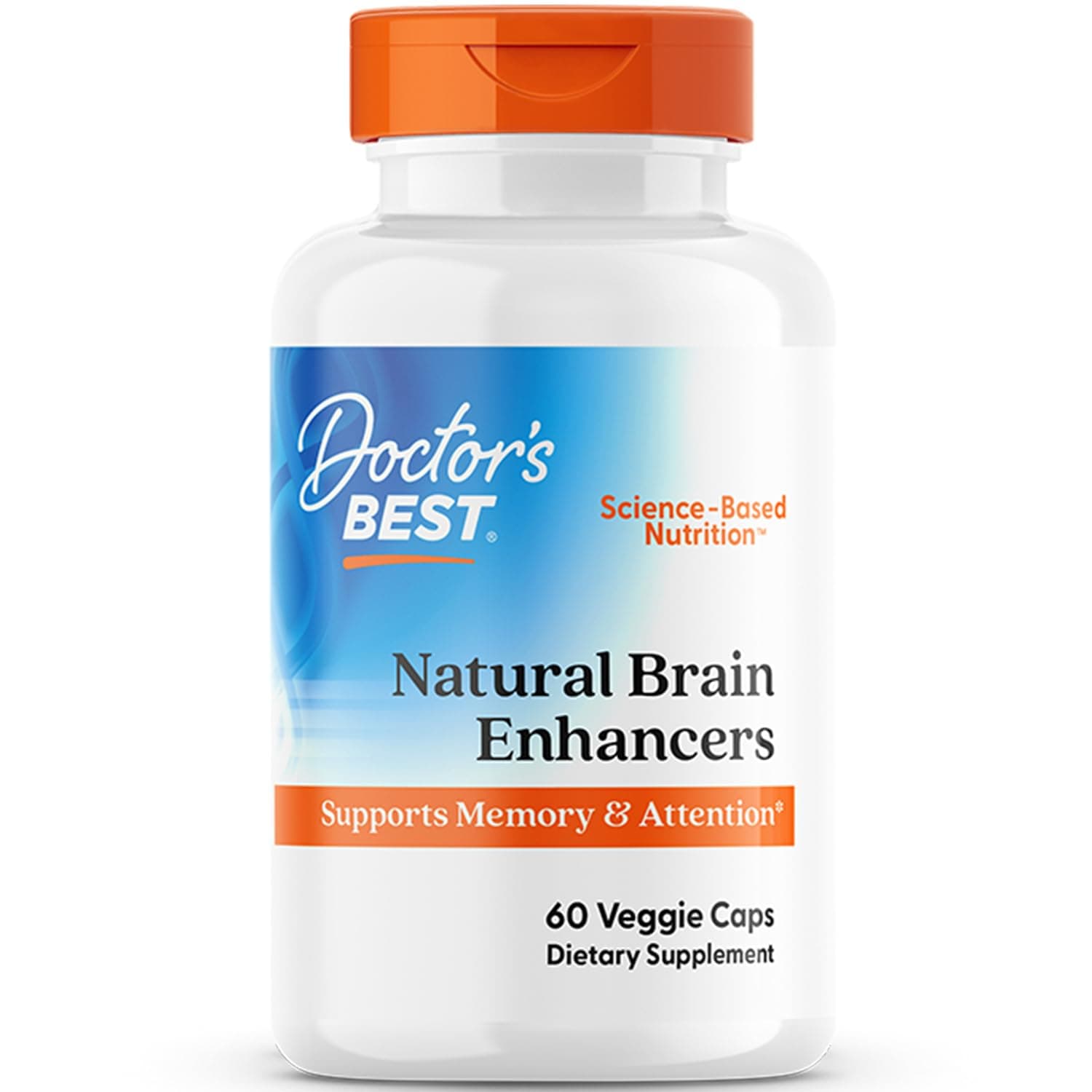 Natural Brain Enhancers, Non-GMO, Vegan, Gluten Free, 60 Veggie Caps