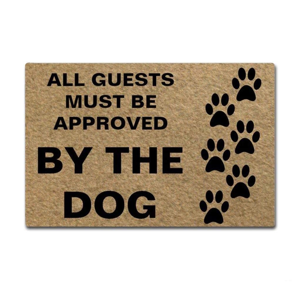 EureyaDoor Mat All Guests Must Be Approved By The Dog Doormat Inside/Outside Living Room Kitchen Rugs Welcome Rubber Mat Home Decor 45x75cm
