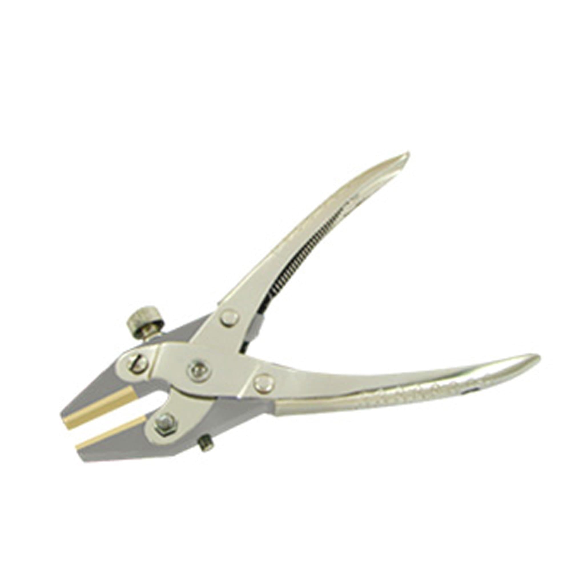 Forca RTGS-324 Jeweler's Parallel Action Gem Settings Pliers with Positioning Screw and Brass Lined Jaws
