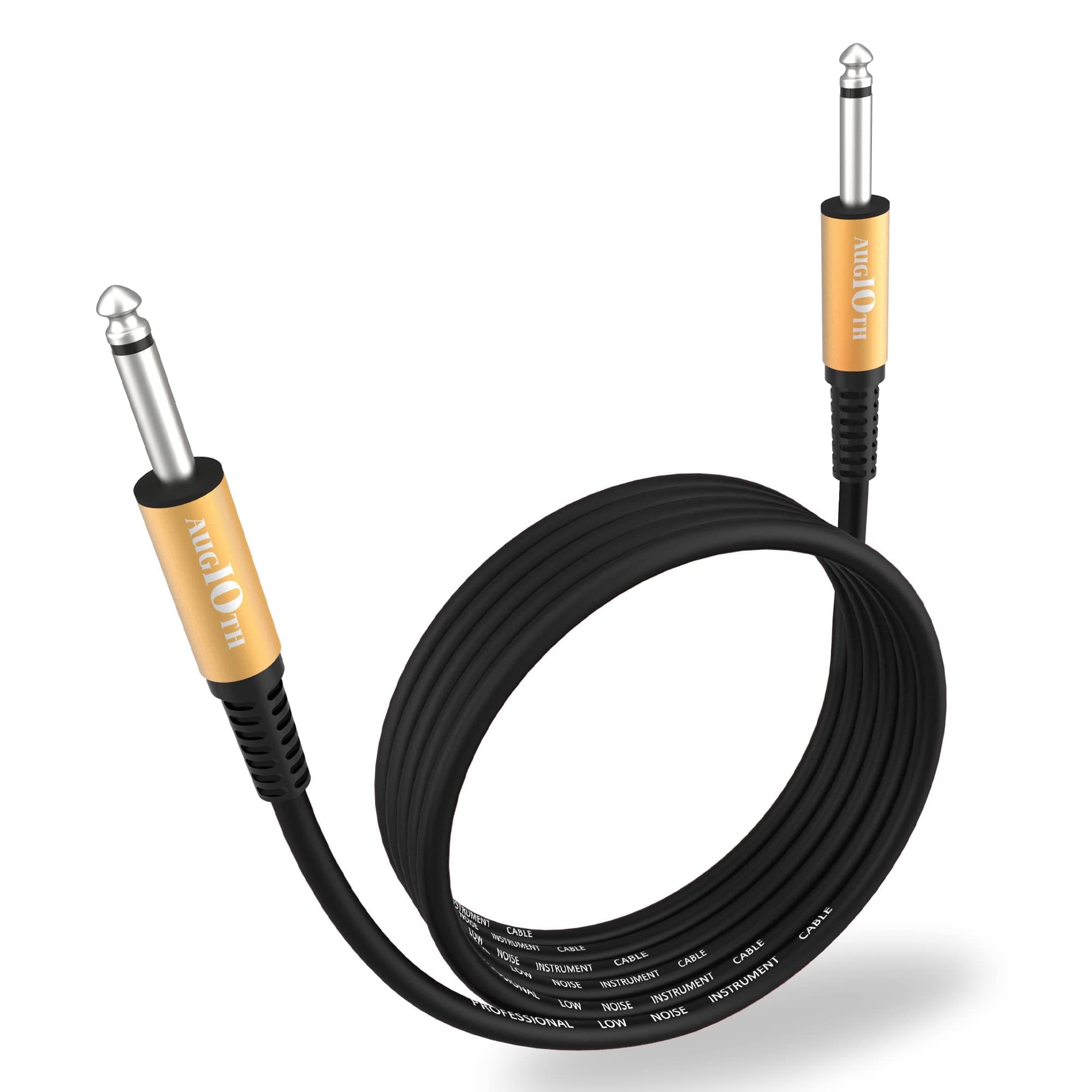 Guitar Cable 3 ft, Stage Electric Instrument Bass Cable AMP Cord 1/4 Straight to Straight Black