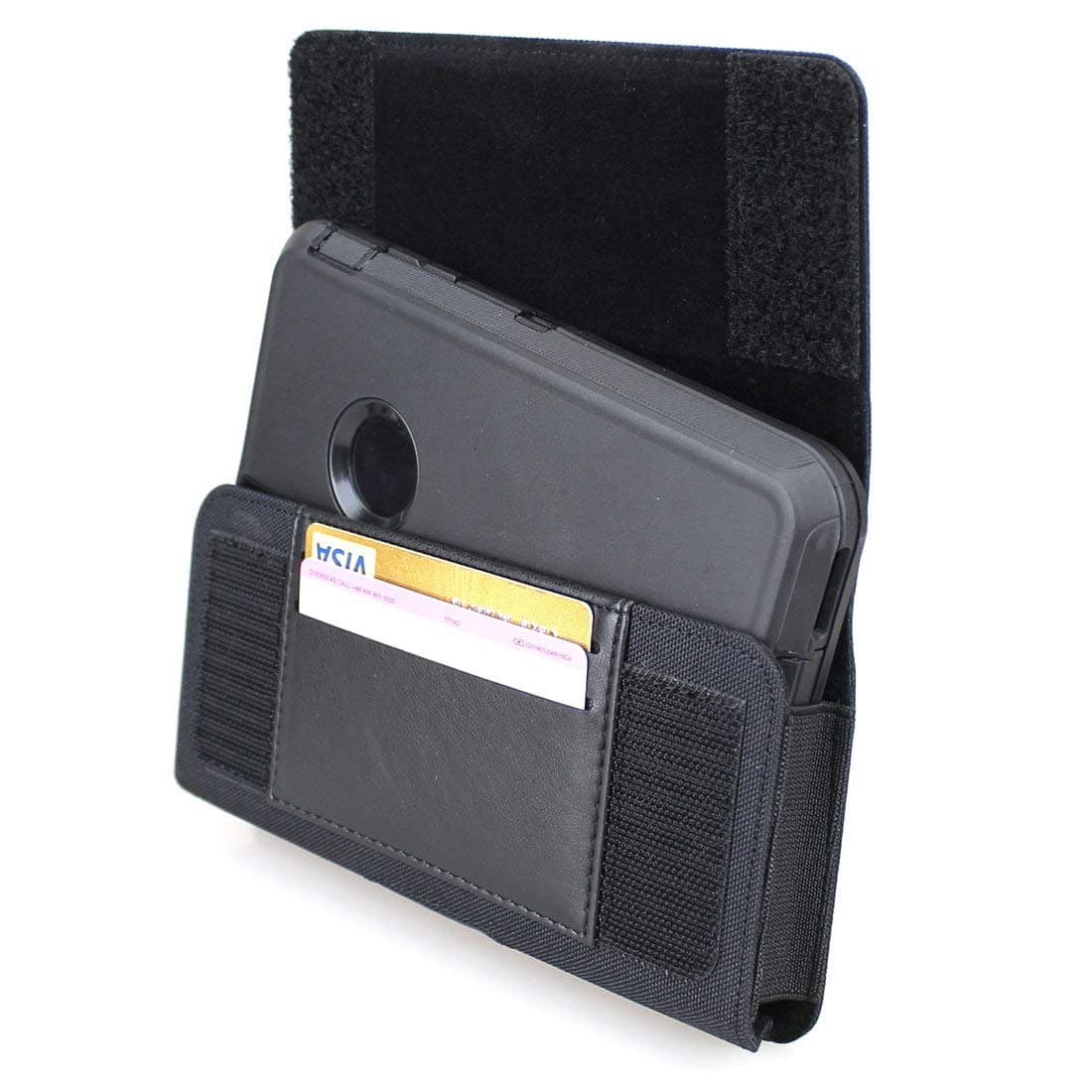 aubaddy Nylon Phone Holster Pouch Case with Belt Clip for iPhone 12 Pro Max, 11 Pro Max, Xs Max, 8 Plus, 7 Plus (Fits Battery Case or Thick Case) Black