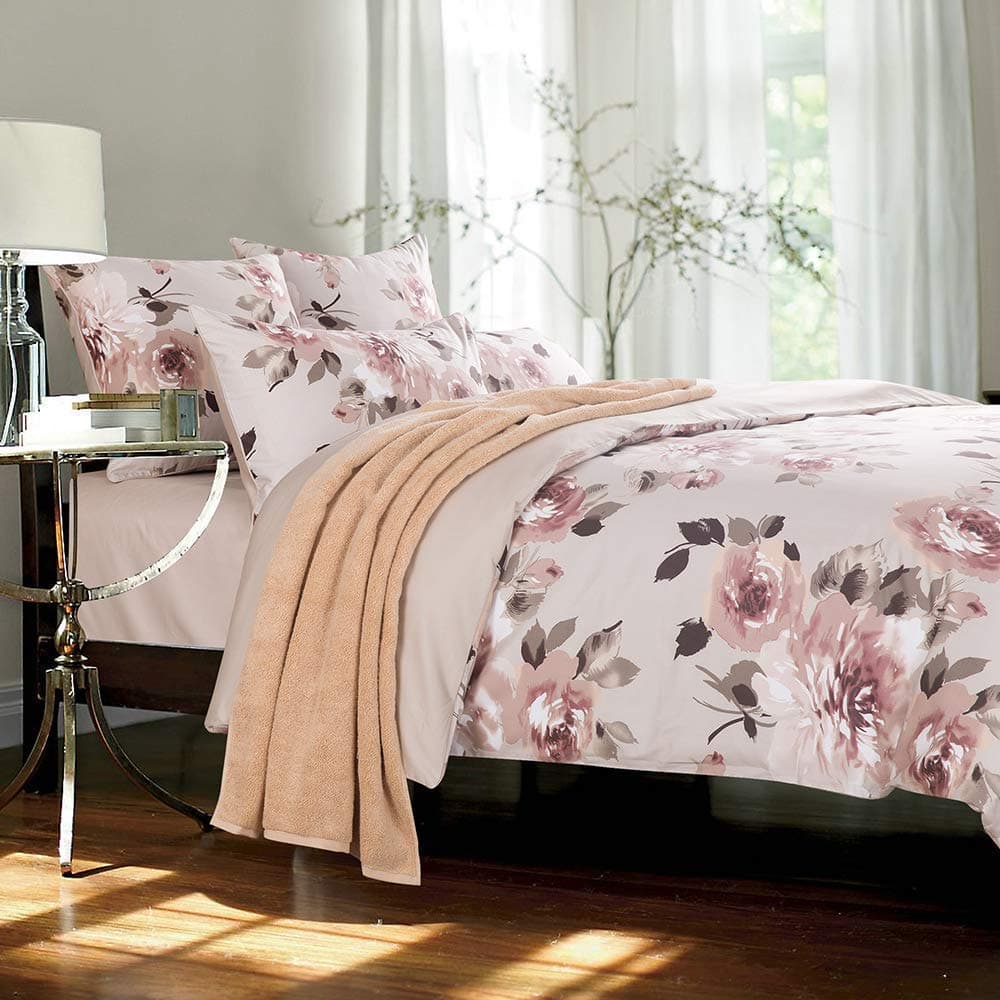 Softta Luxury Bohemia Peony Floral Bedding Sets Design California King Size 3Pcs Duvet Cover Set 1 Duvet Cover+ 2 Pillowcases 100% Cotton Vintage Bedding Collection 104 by 98 inches