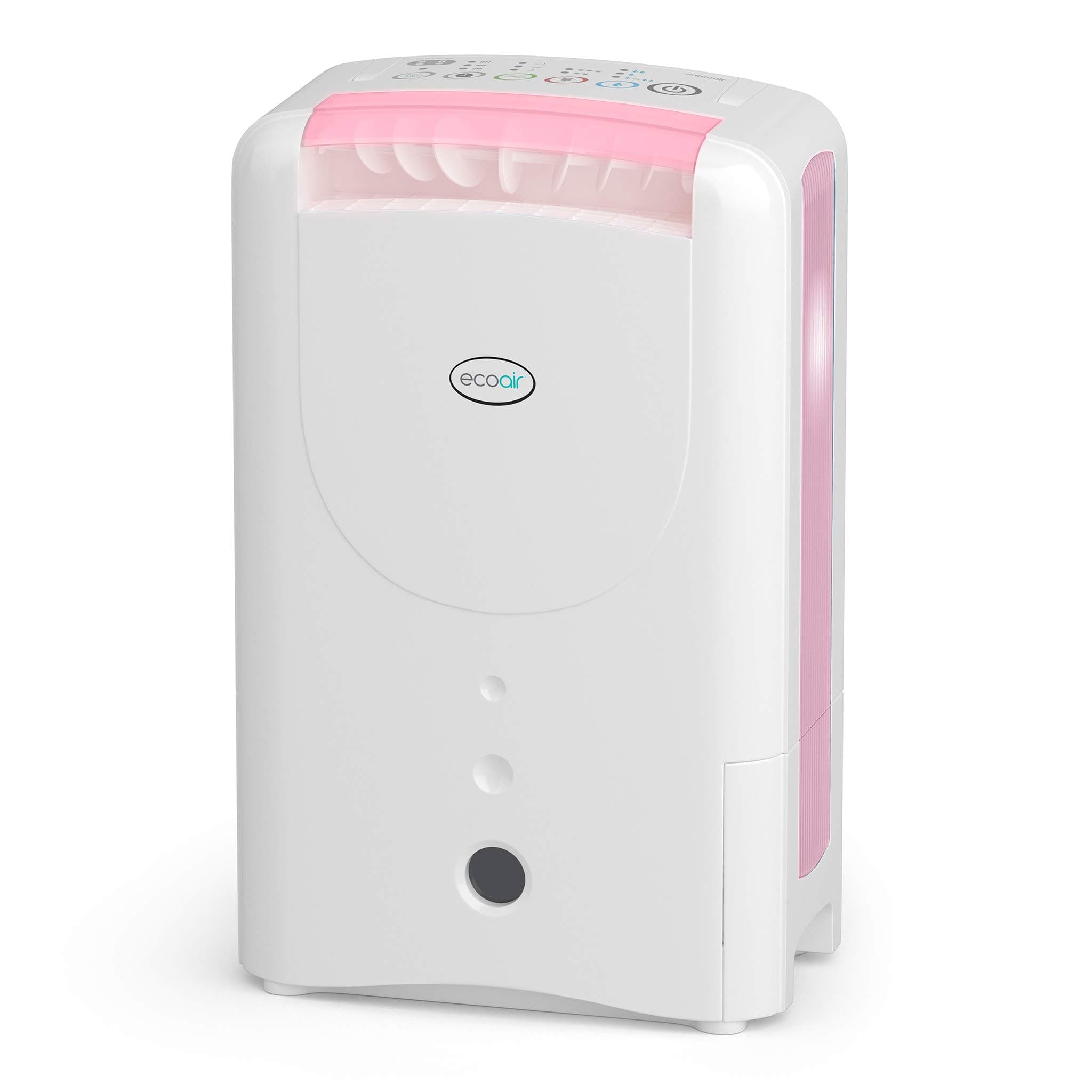 EcoAir DD1 Classic MK6 Pink Desiccant Dehumidifier | Electronic Control | 7.5 L/Day | Quiet 34dBA | Ioniser | Silver Filter | Laundry | Timer | 6Kg | Economy Mode | Home Garage Basement Boat