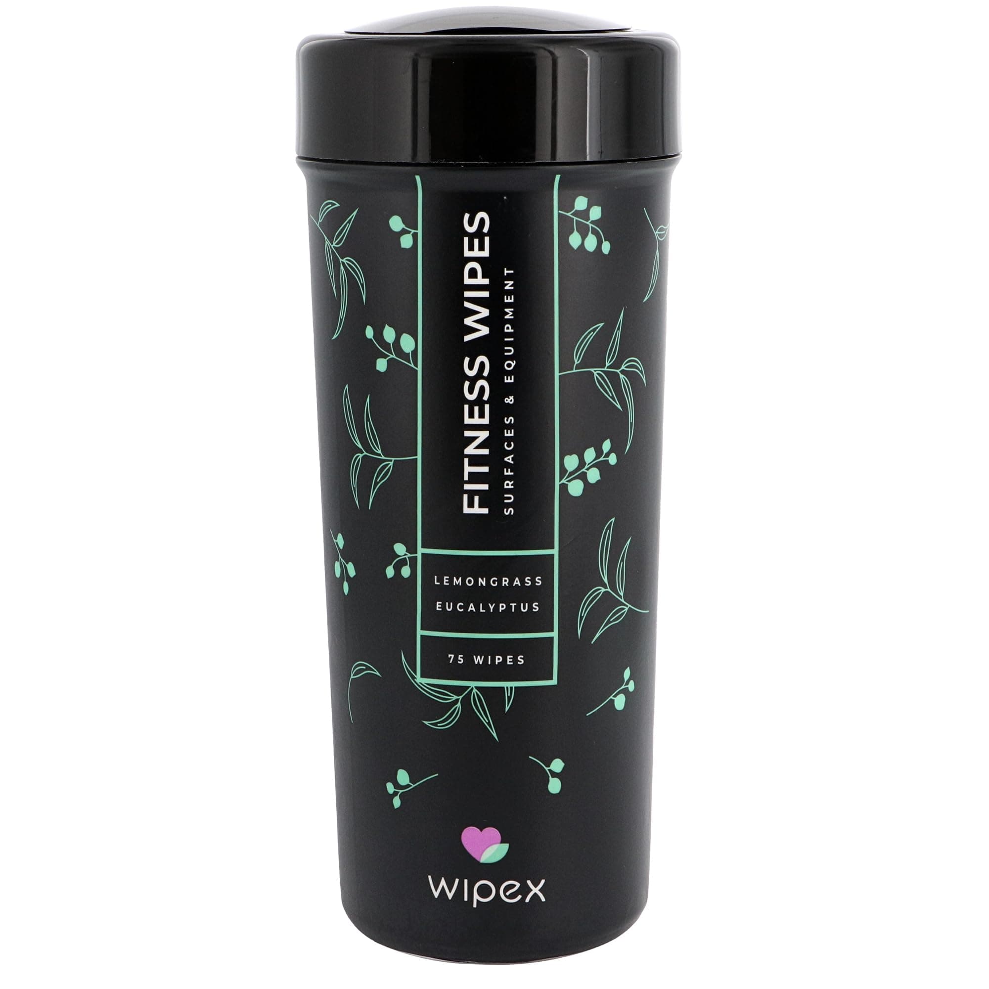 Wipex Natural Gym & Fitness Equipment Wipes - Lemongrass, Eucalyptus & Vinegar- Great for Yoga Mats, Pilates, Home Gym, Peloton, Spas, 75 Wipes