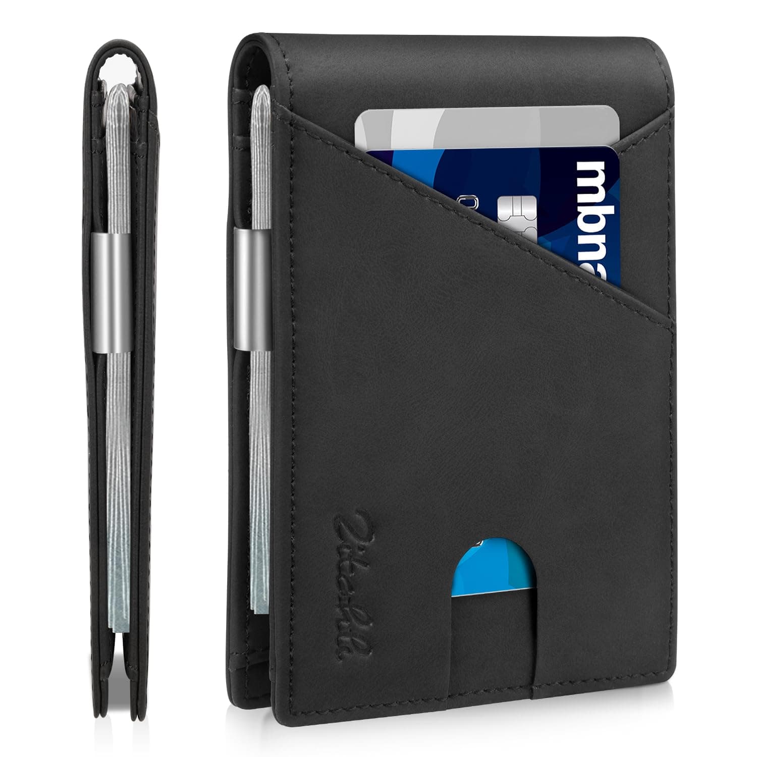 Wallet for Men - with Money Clip Slim Leather Slots Credit Card Holder RFID Blocking Bifold Minimalist Wallets with Gift Box