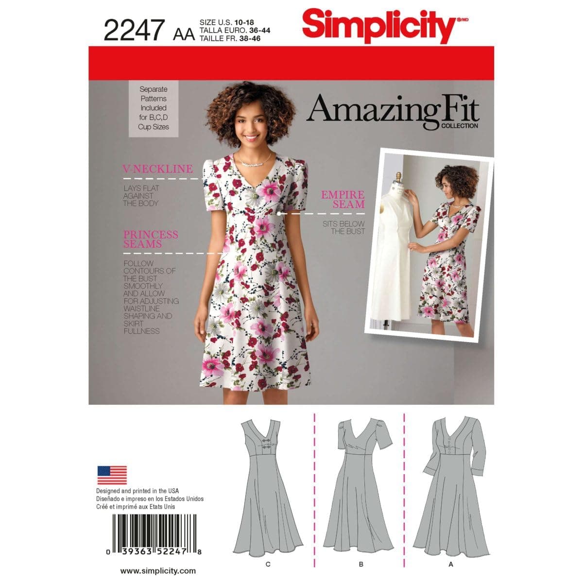 Amazing Fit Collection Women's Summer Dress Sewing Pattern, Sizes 20W-28W