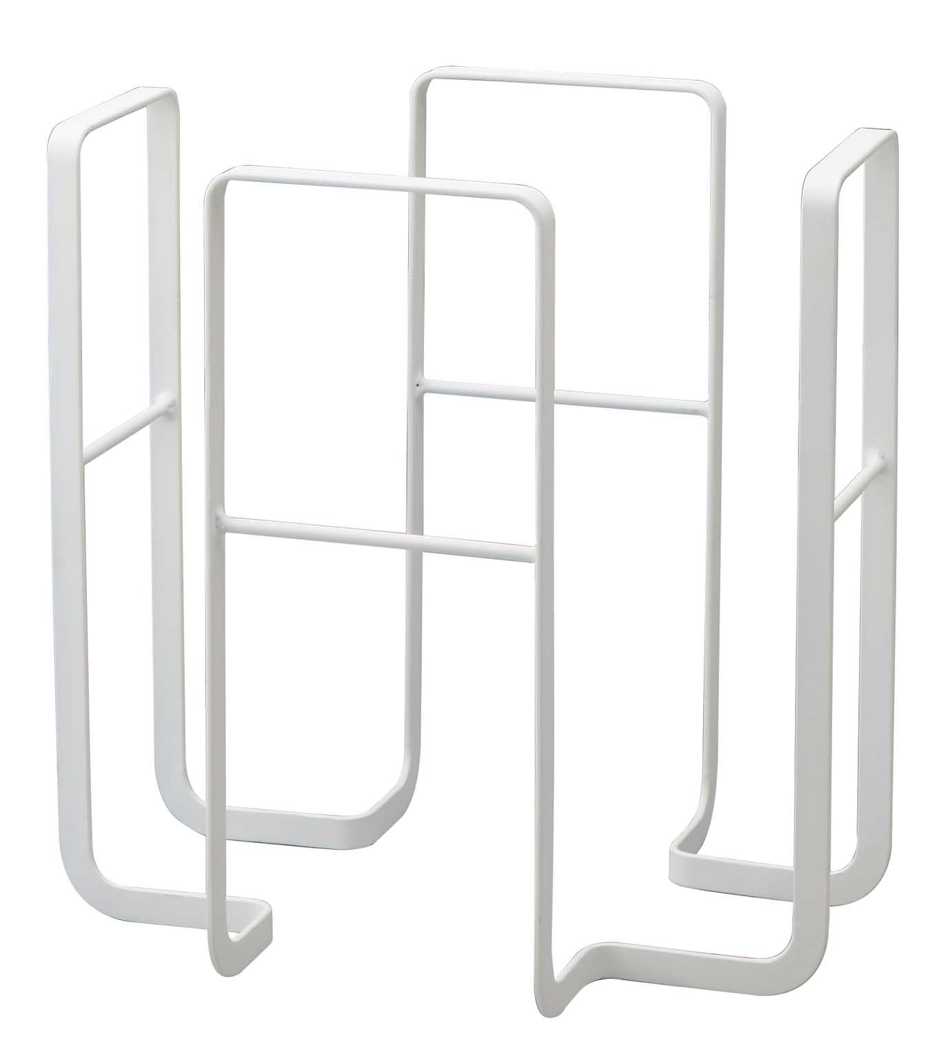 "Tower" White Metal Magazine Rack, 13.5" H