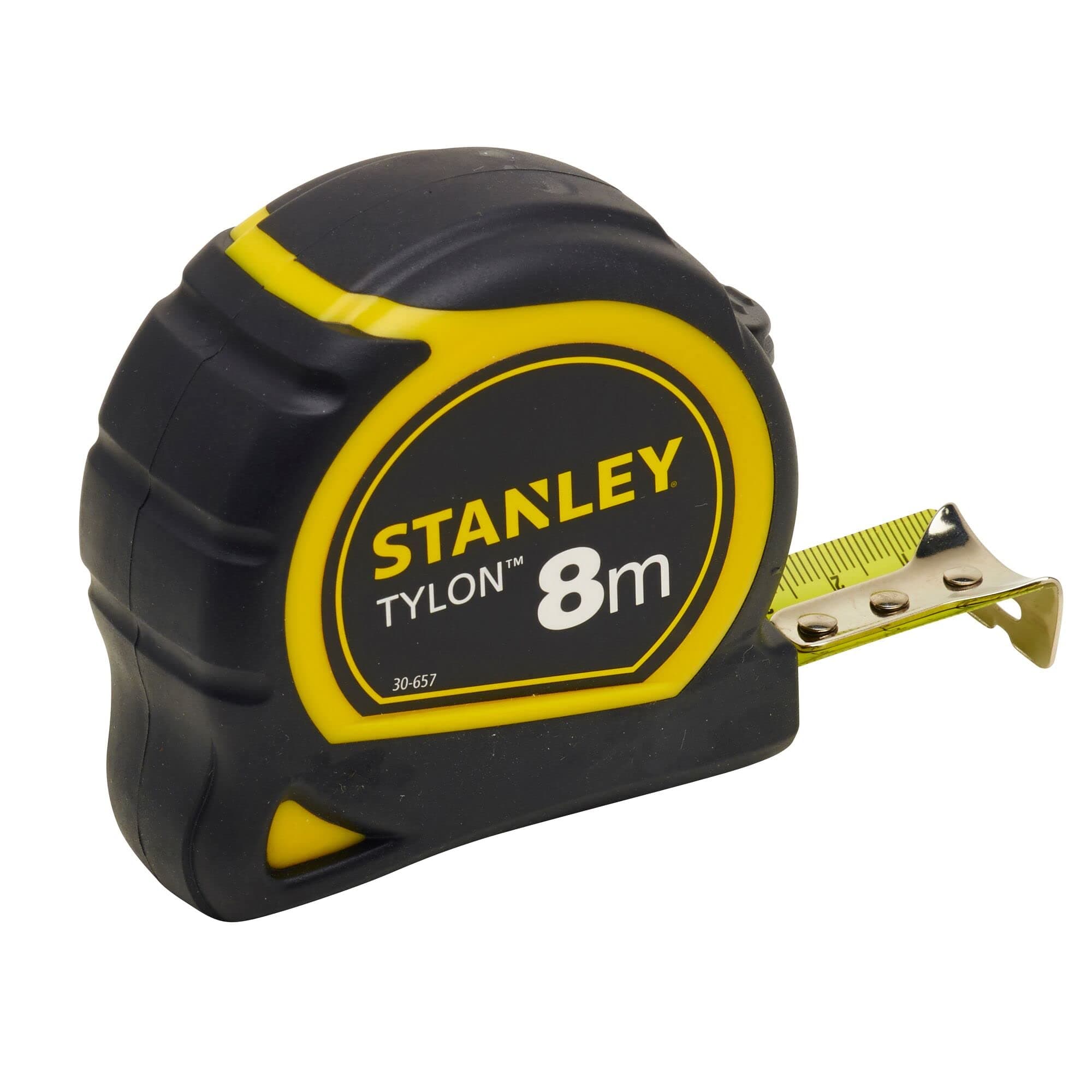 1-30-657 "Tylon" Tape Measure with Anchor, Black/Yellow, 8 m/25 mm