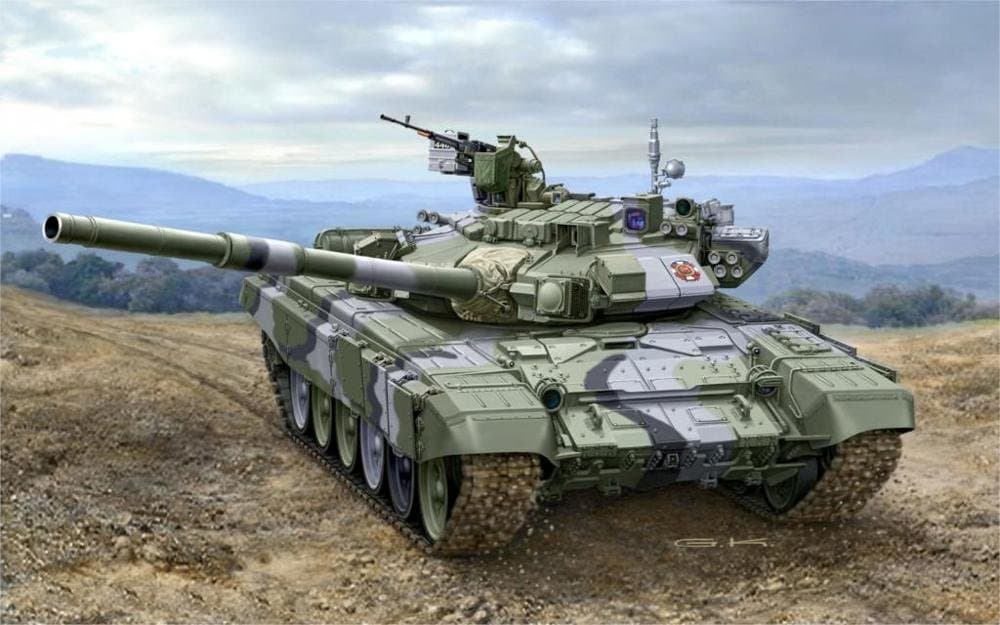 YYH art tank T-90A Russian MBT caliber 125-mm guns 1x 12 7-mm NSVT or Kord 1x 7 62-mm PKT Home Decoration Paper Poster