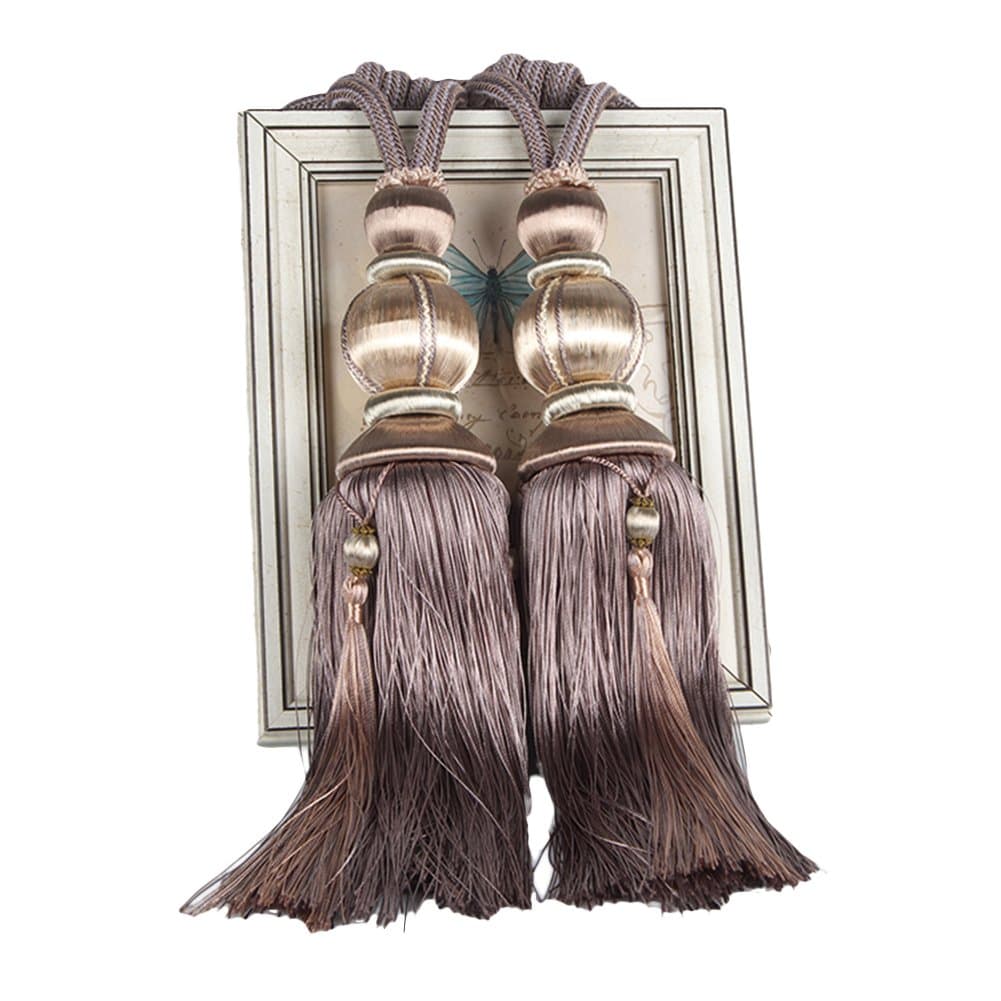 LianLe 1 Pair Lantern Tassel Curtains Tieback Curtain Holdback Rope Tie Backs Window Treatments