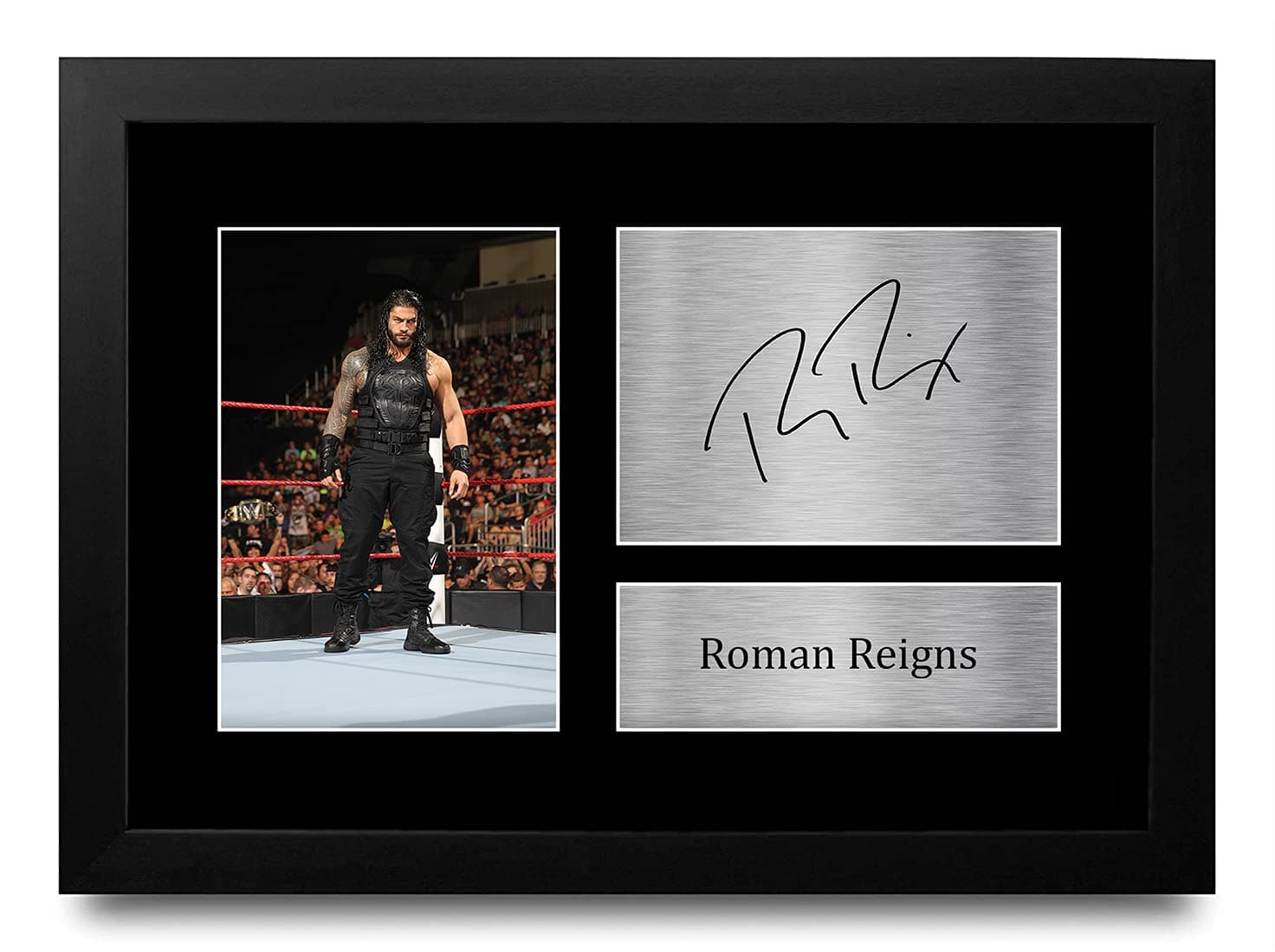 FR Roman Reigns Gift Signed FRAMED A4 Printed Autograph WWE Gifts Wrestling Print Photo Picture Display