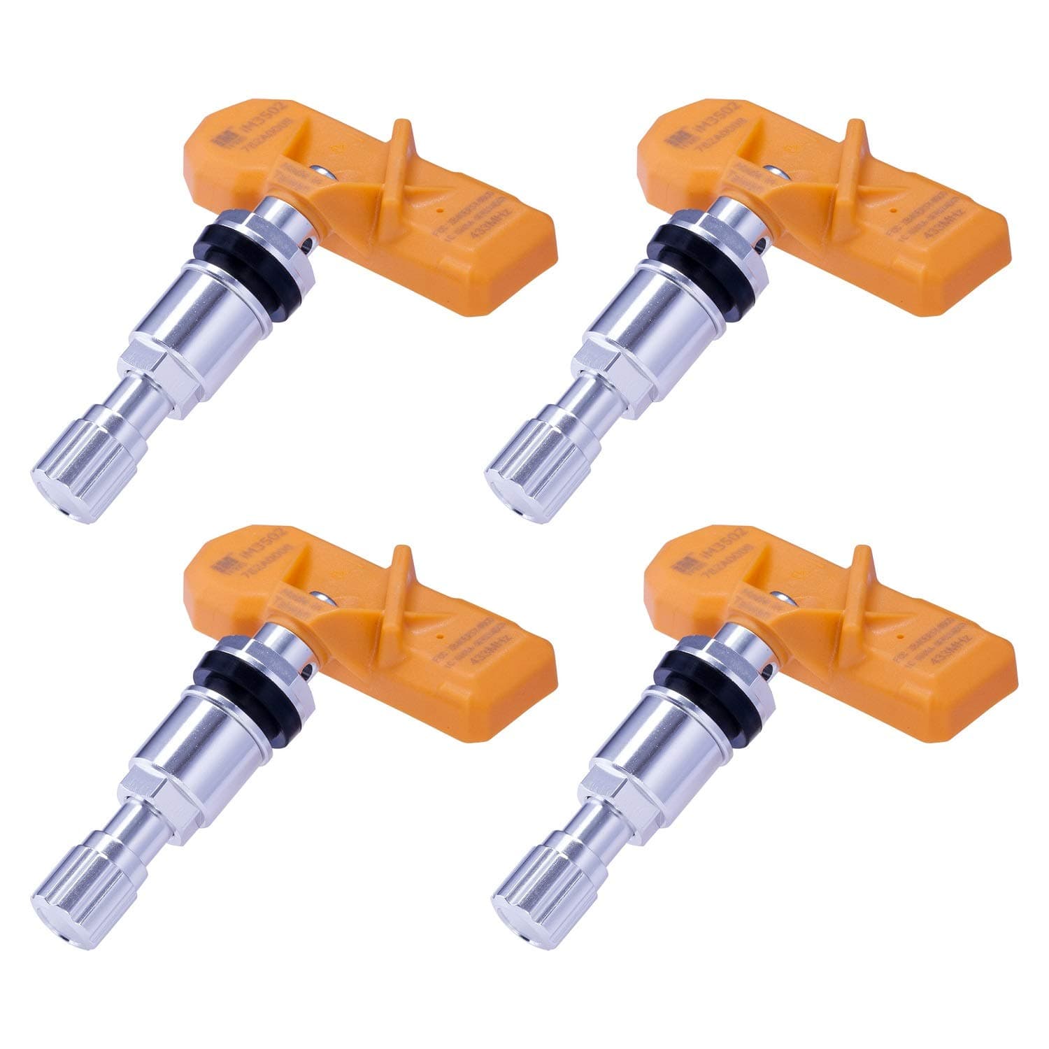 IM4168 TPMS Sensor 433MHz – Aluminum Stem Tire Pressure Sensors - Pre-Programmed Tire Sensor for Cars - Ready to Install Tpms Sensors Compatible for ALFA Romeo, Aston Martin, Chrysler & More - Pack 4