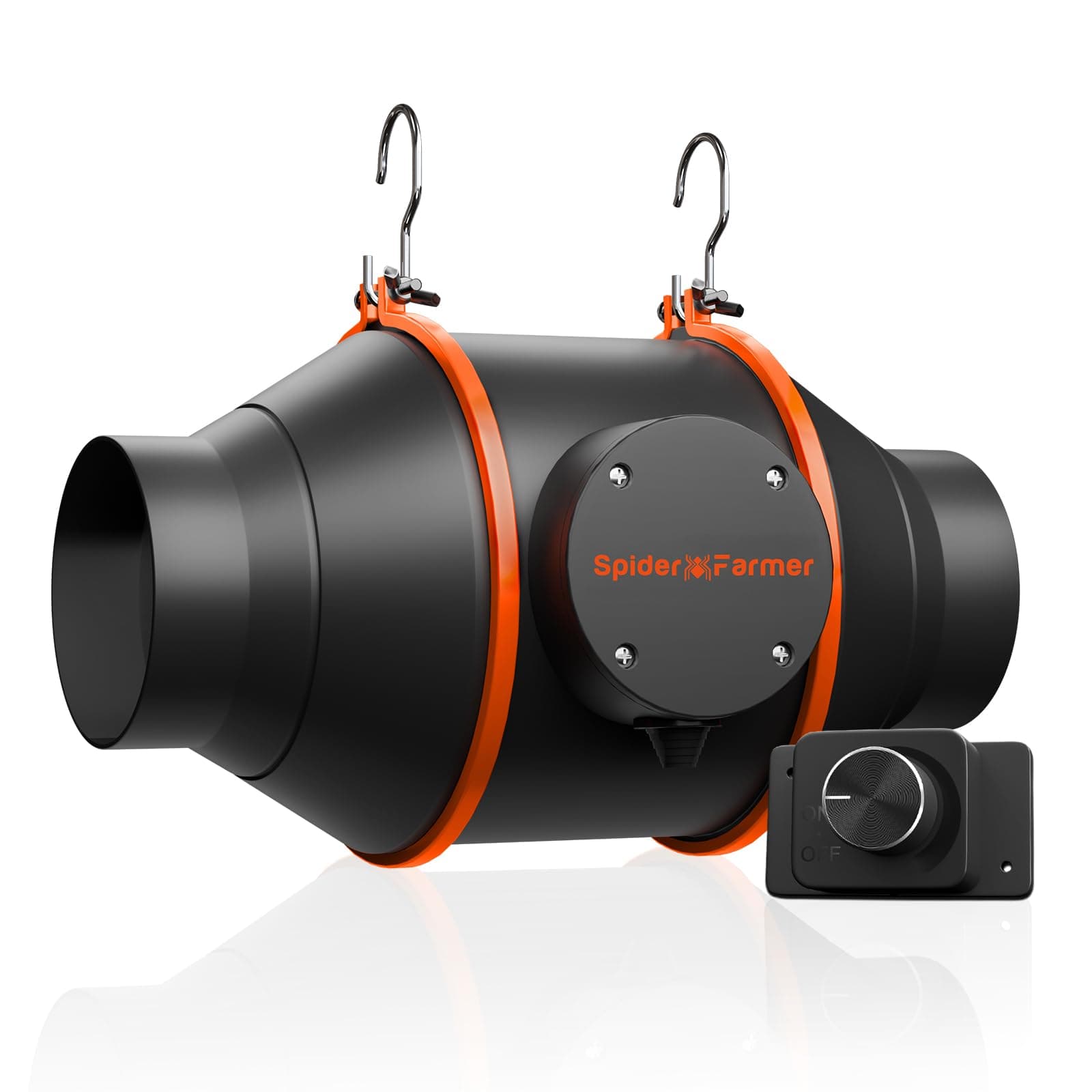 Spider Farmer 4 Inch Inline Duct Fan with RJ12 Speed Controller, 205 CFM Quiet EC Motor, Ventilation Exhaust Fan for Heating Cooling Booster, Grow Tents, Hydroponics, Indoor Gardening