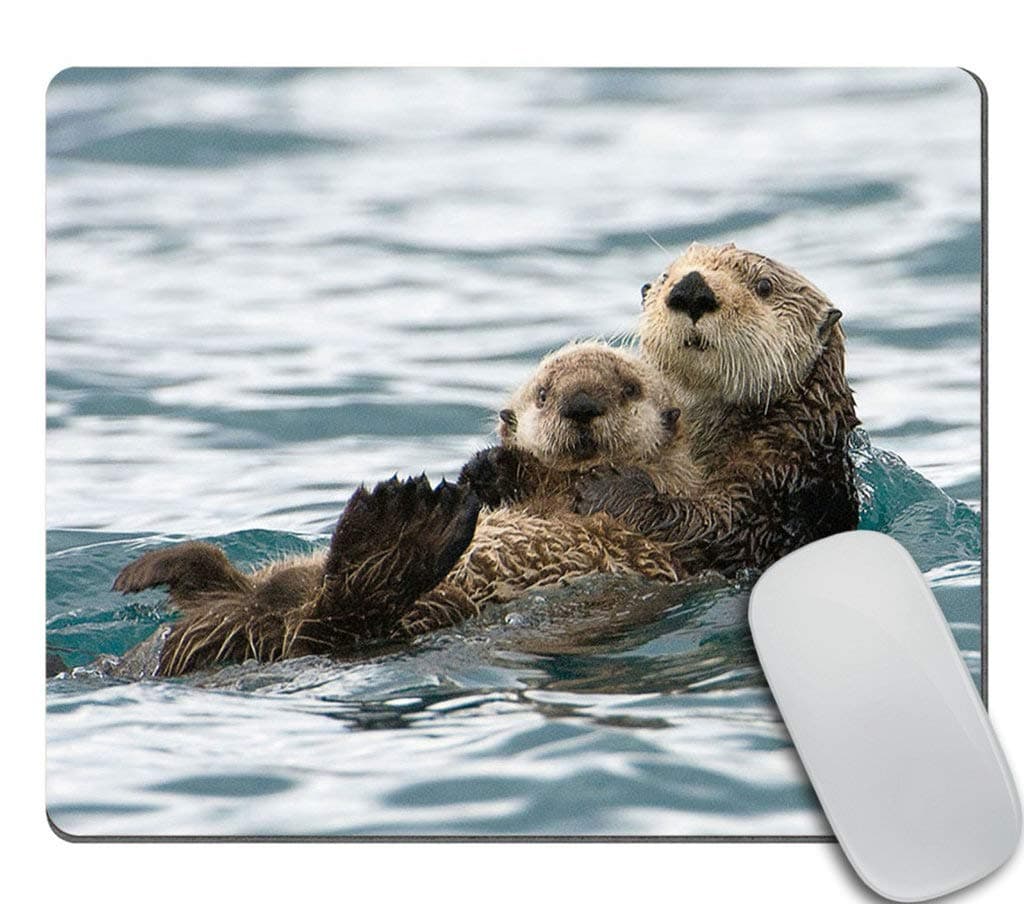 Cute Animal Sea Otters Mousepad, Otters Customized Rectangle Non-Slip Rubber Mousepad Gaming Mouse Pad