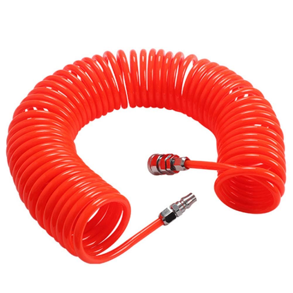 Compressed Air Spiral Hose WENTS Coiled air Hose 6 m with Connector High Pressure Flexible Hose Spiral Duct red