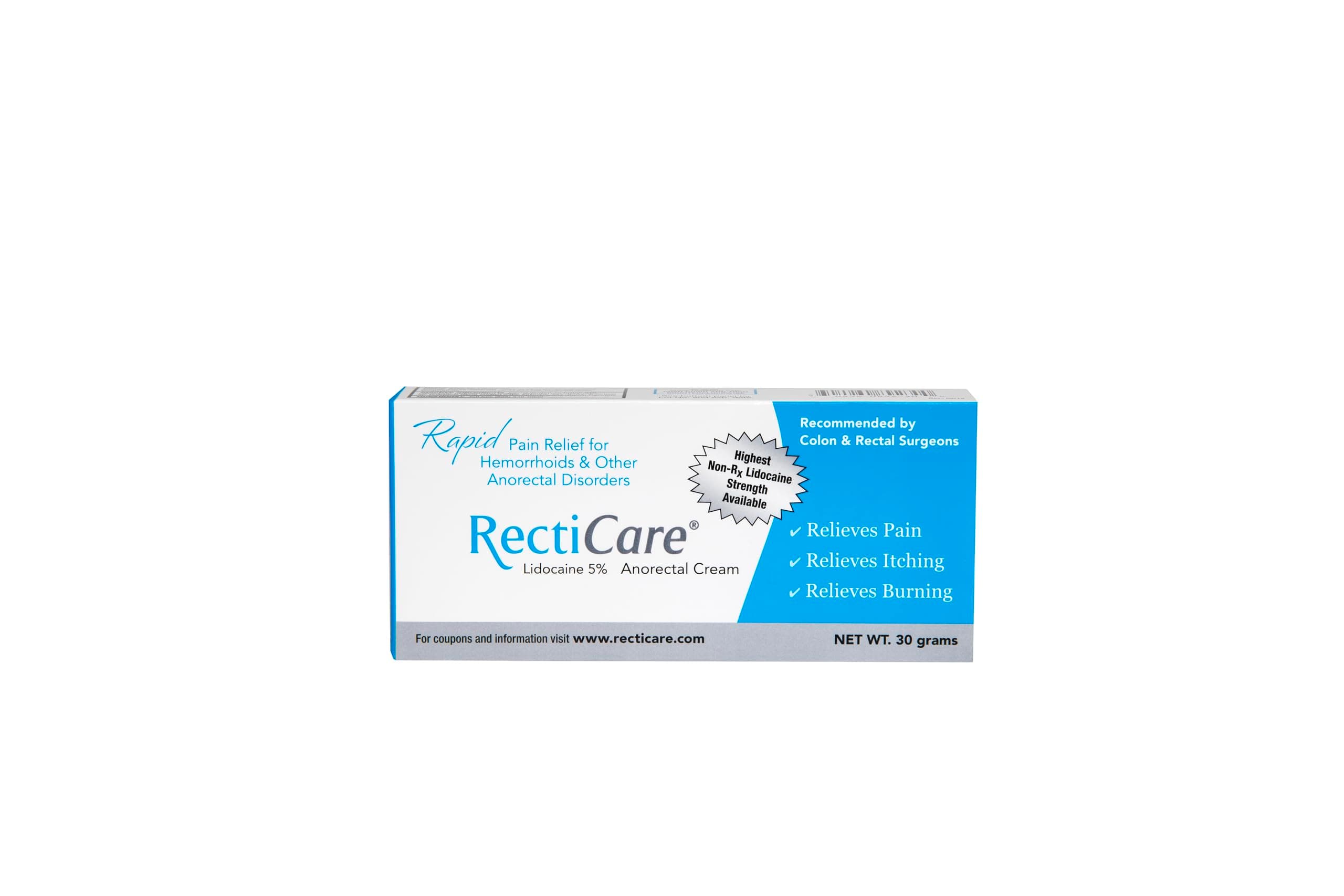 Anorectal Lidocaine 5% Cream: Topical Anesthetic Cream for Treatment of Hemorrhoids & Other Anorectal Disorders - 30g Tube