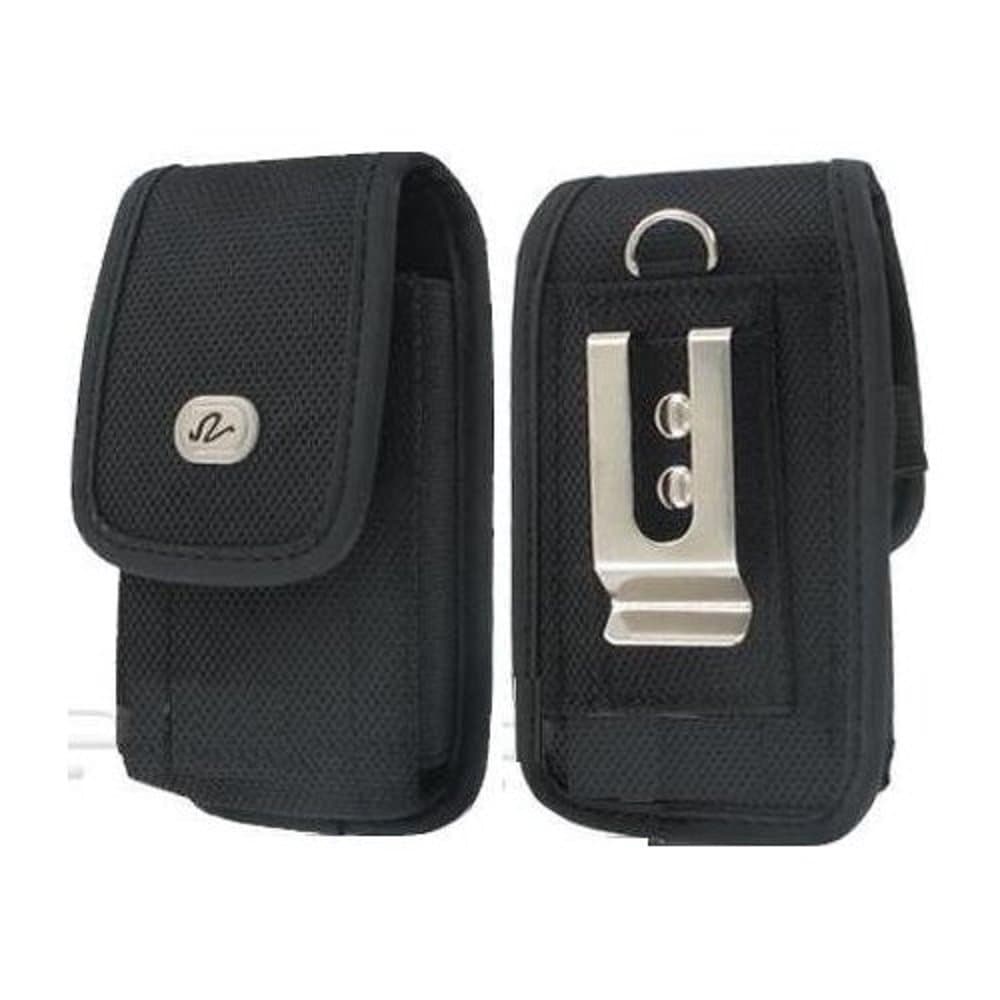 Cell Phone Case for Nokia 3310 3G Heavy Duty Secure Rugged Vertical Canvas Nylon Pouch Bag with Metal Clip