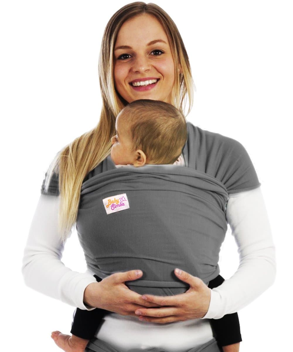 BABYSIMBA Baby Gift Sling Wrap Carrier for Newborns up to Toddlers by Babysimba. Full Baby Skeletal Ergonomic Support | Great Baby Shower Gift , our Baby Wrap is 100% Guaranteed | Wrap Your Little One up in a Baby Sling Carrier designed For Little Smiles (GREY)