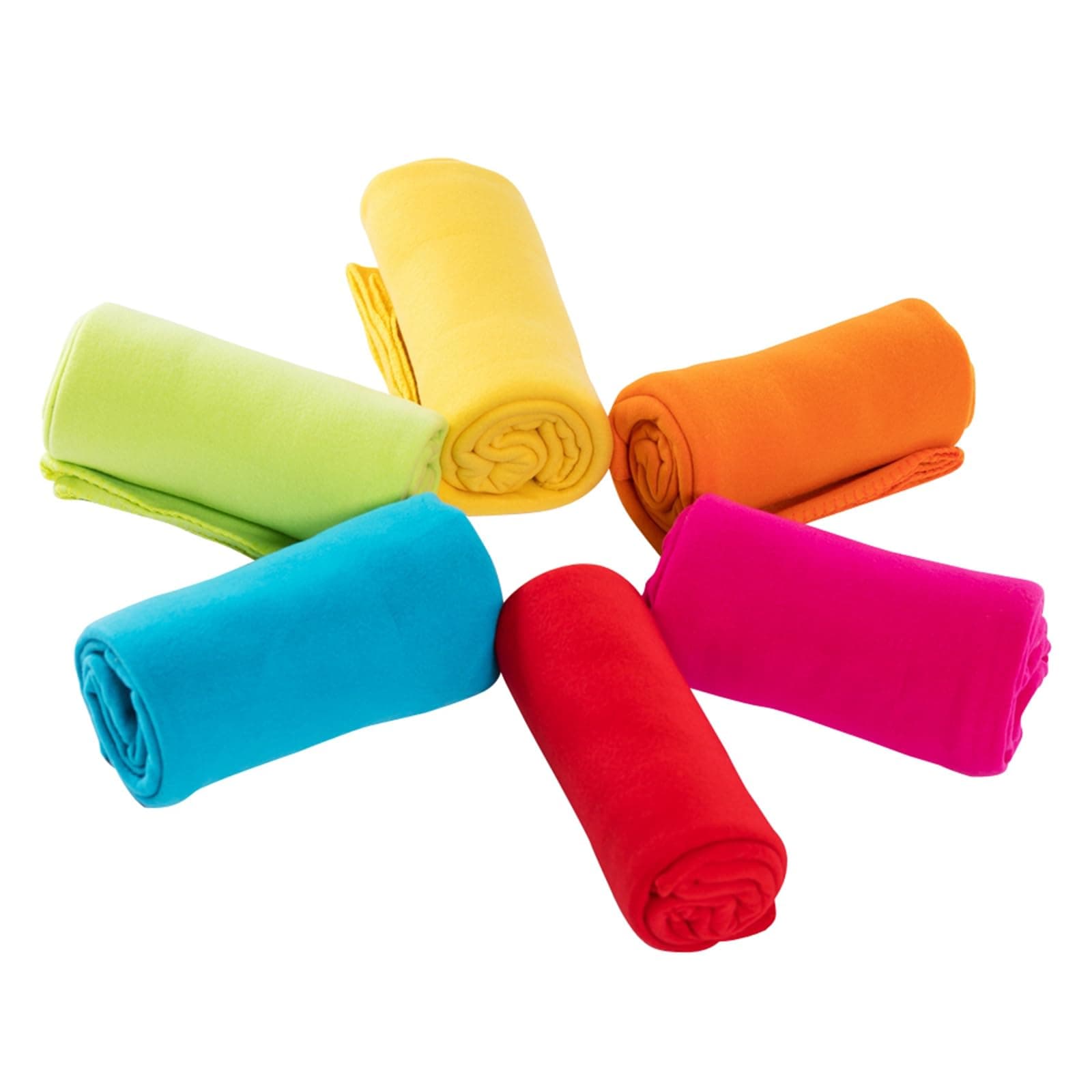 CAI TENG Fleece Throw Blankets Lightweight Warm Soft Cozy Pet-Friendly Bulk Fleece Throw Blanket Kids Solid for Home Bed, Sofa, Dorm, Office, Gifts, Outdoor Couch (Multicolor, Pack of 6-50 x 60 inch)