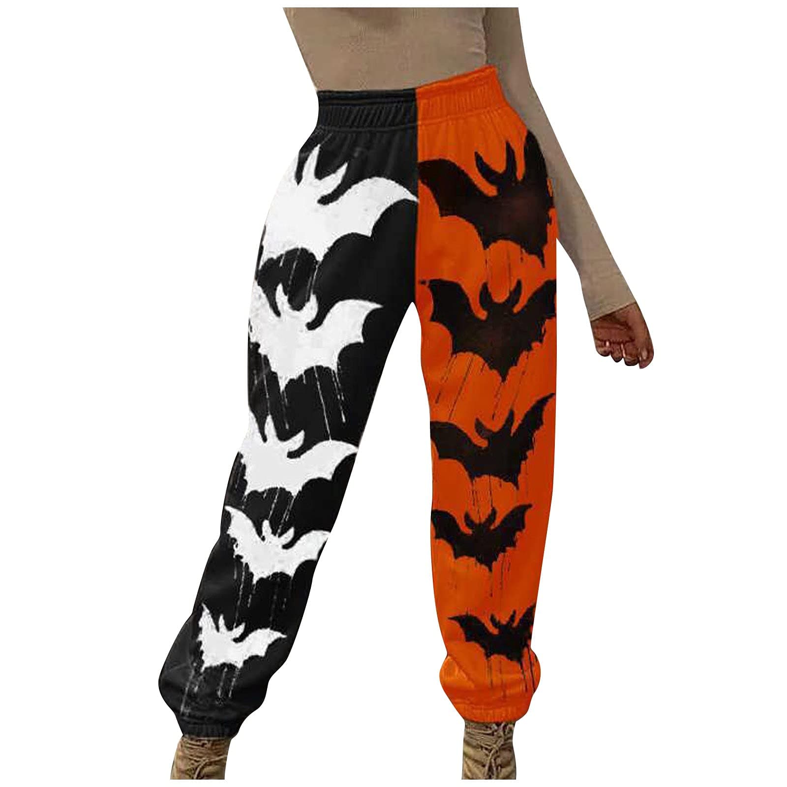 Vintage Straight Leg Flex Halloween Slacks Womans with Pockets Baggy Sports Trousers Patterned Lounges