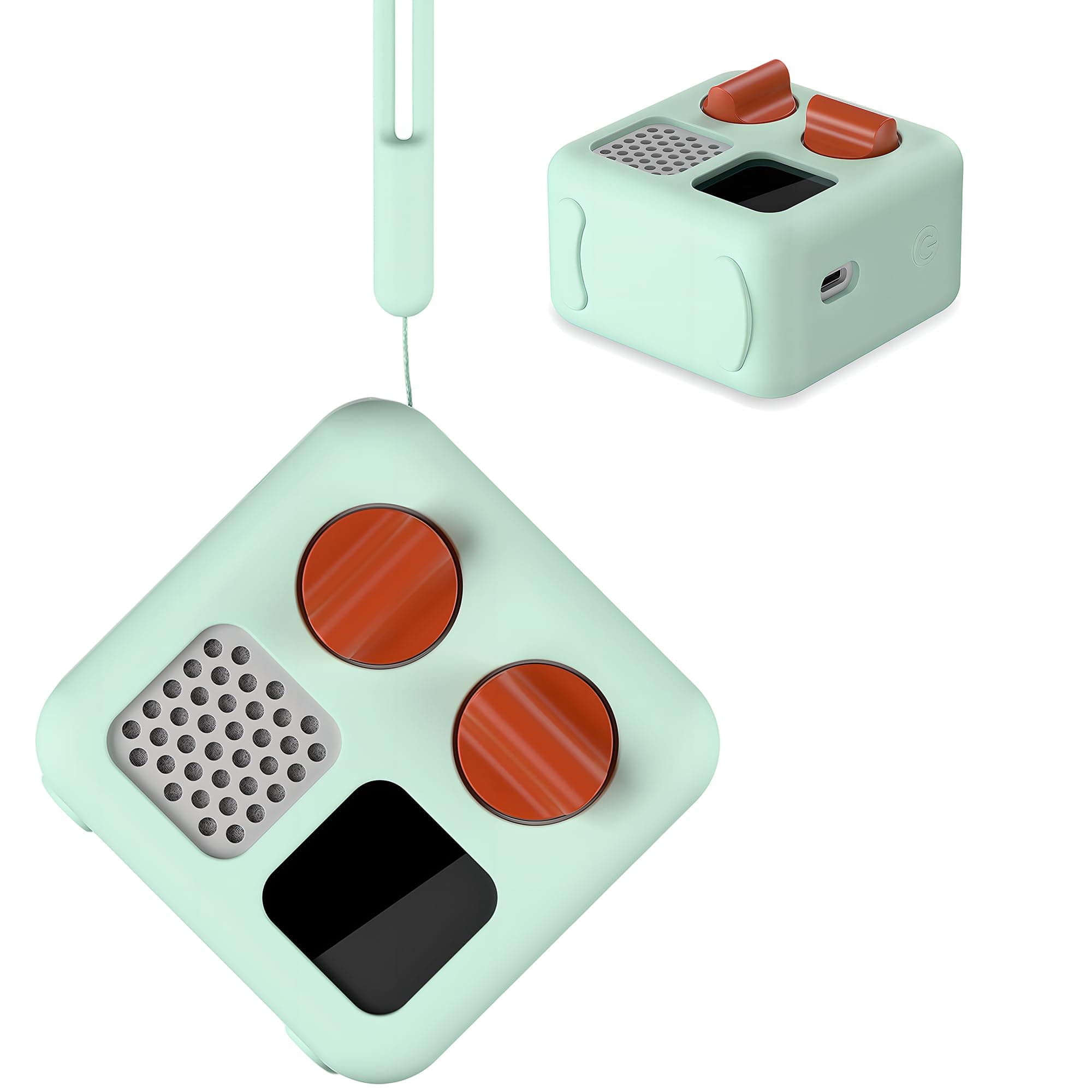 Silicone Case for Yoto Mini Player, Yoto Mini Jacket with Wrist Lanyard Protective Sleeve Case for Kids Mini Audio Device Anti-Slip Silicone Skin Cover - Green