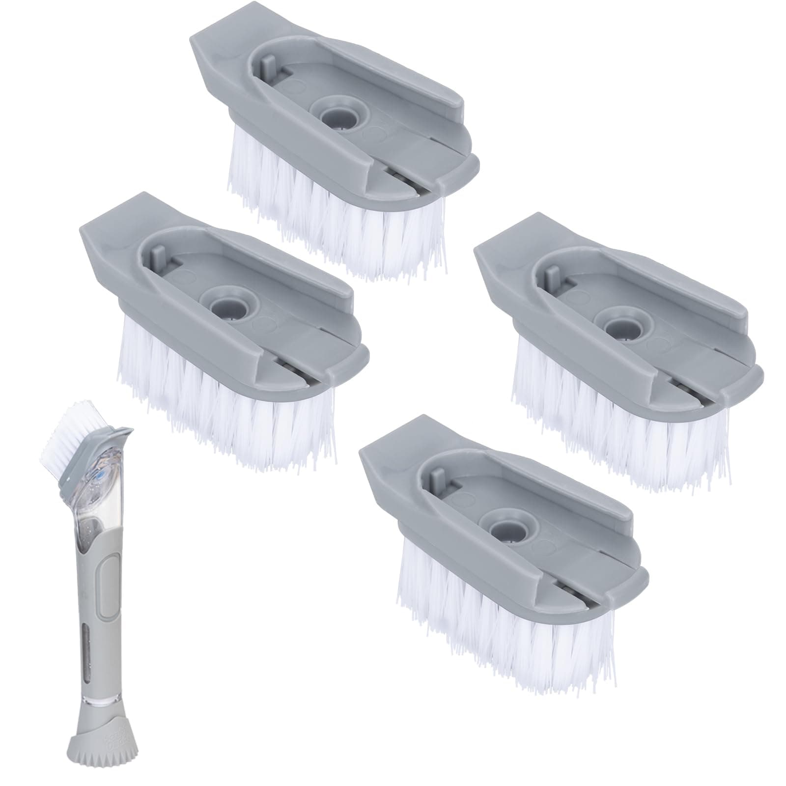 Brush Refills Compatible with Scrub Daddy, Dish Brush Replacement Head Compatible with Scrub Daddy Dish Wand, Brush Dispenser Refill Fits Soap Dispensing Handle (4 Pack)