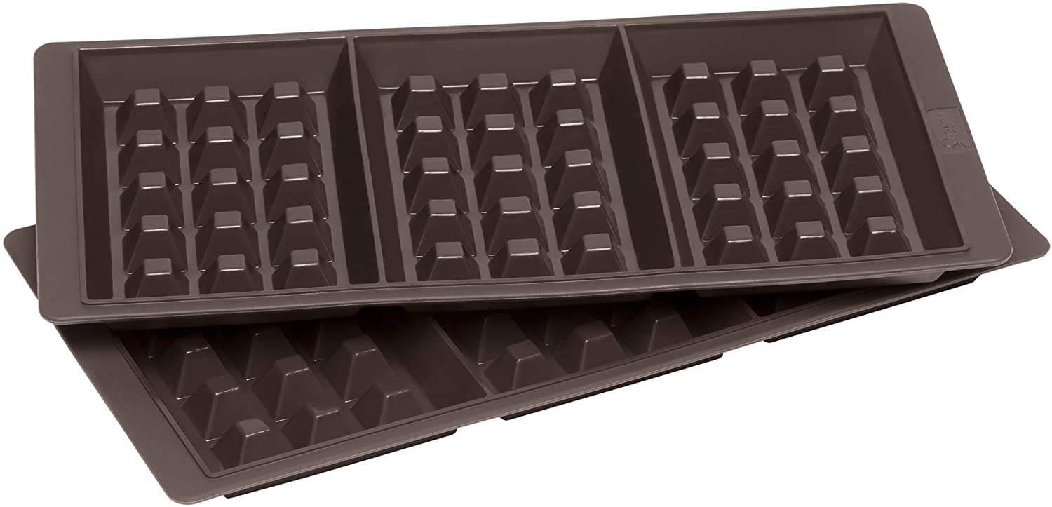 LURCH Germany Flexiform Waffle 11.4x5.7 inches 3 cavity 2 pcs set brown