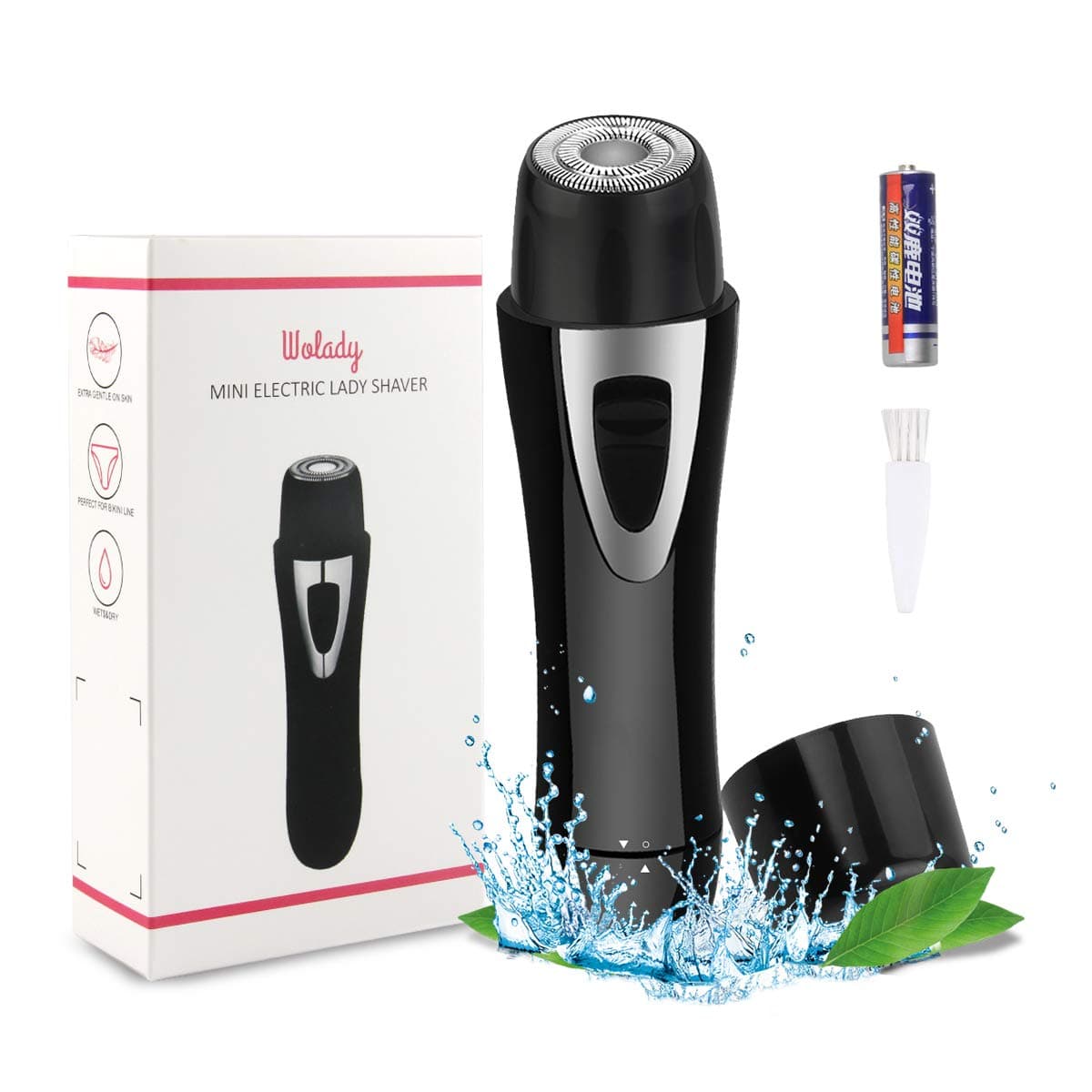 Facial Hair Remover Wolady Facial Hair Removal for Women Electric Painless Women's Hair Remover Portable Hair Trimmer for Face Peach Fuzz Chin Hair Upper Lip Moustaches with Battery (Black)