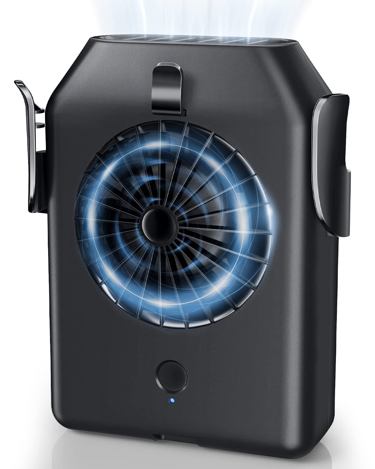 Portable Mini Waist Fan, 10000mAh Rechargeable, 3 Speeds 5100RPM, Black, Wearable Clip Fan for Outdoor, Jobsite, Farms, Traveling, Fishing