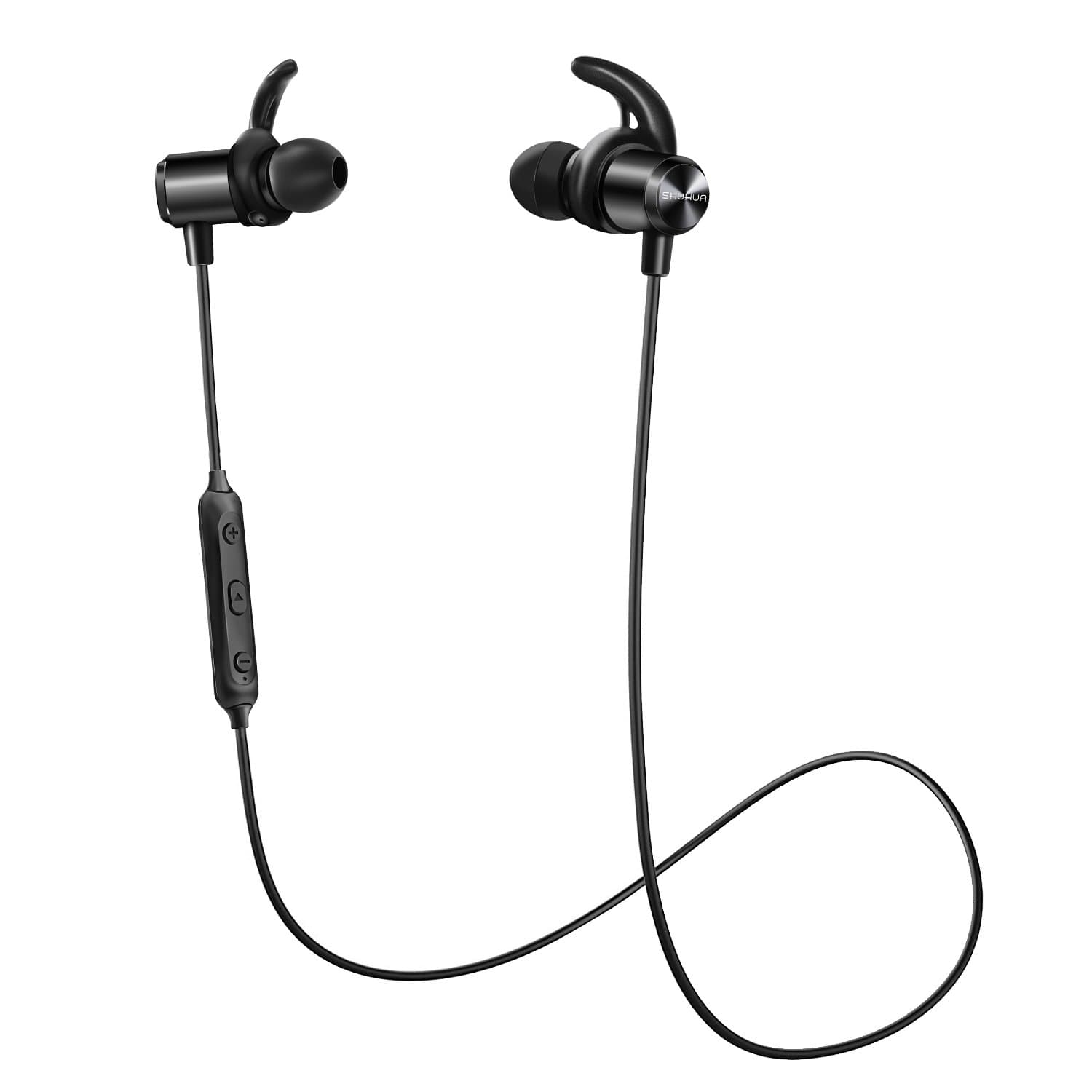 Bluetooth Headphones, SHUHUA Sports Wireless Earbuds in-Ear Magnetic Stereo Earphones with Mic, IPX5 Nano Coating Splash Proof Waterproof Headset Secure Fit for iPhone X