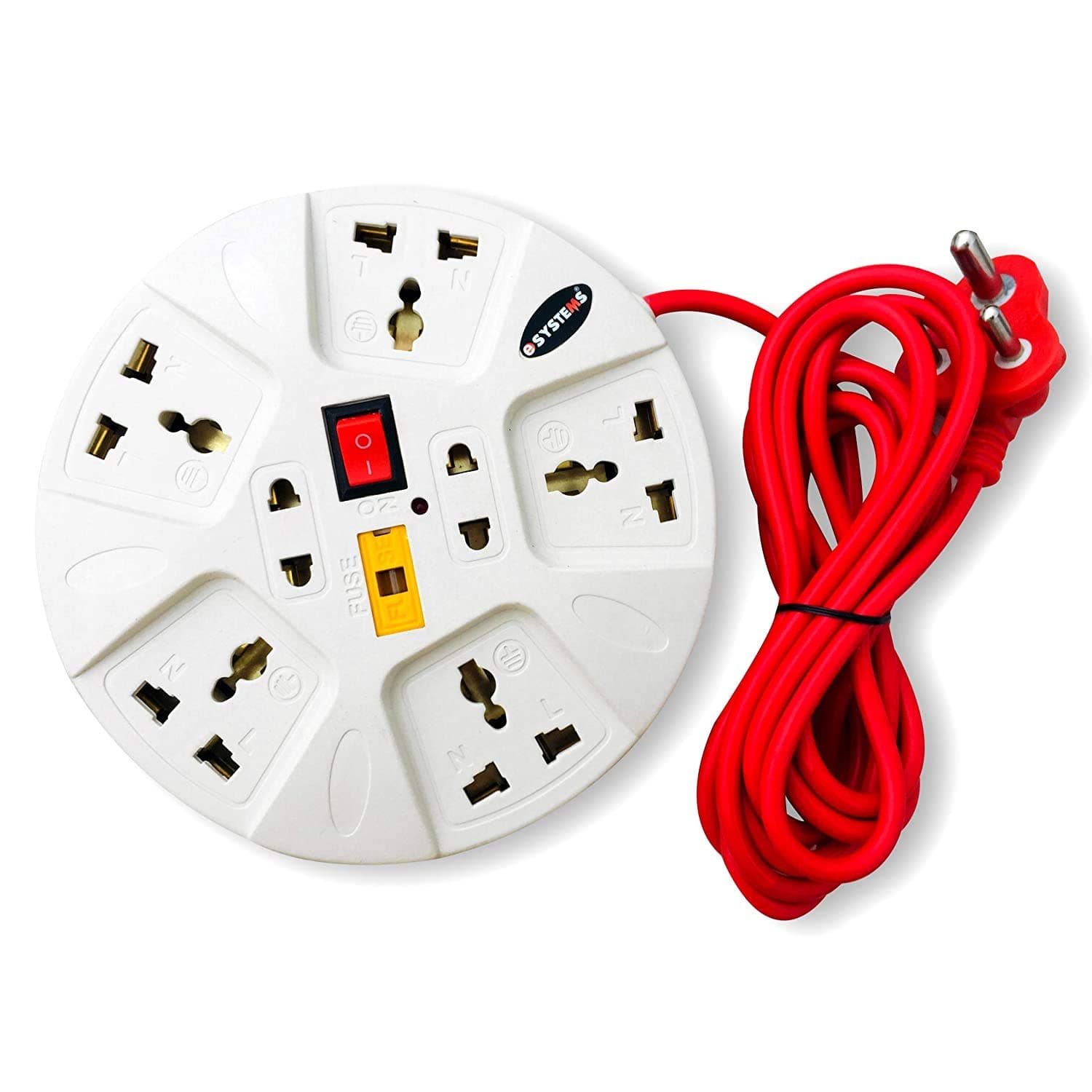 Extension Board, 6 Amp Multi Plug Point Strip, Led Indicator & Universal Sockets, Fuse Protection Extension Cord (2.8 Meter) (White)