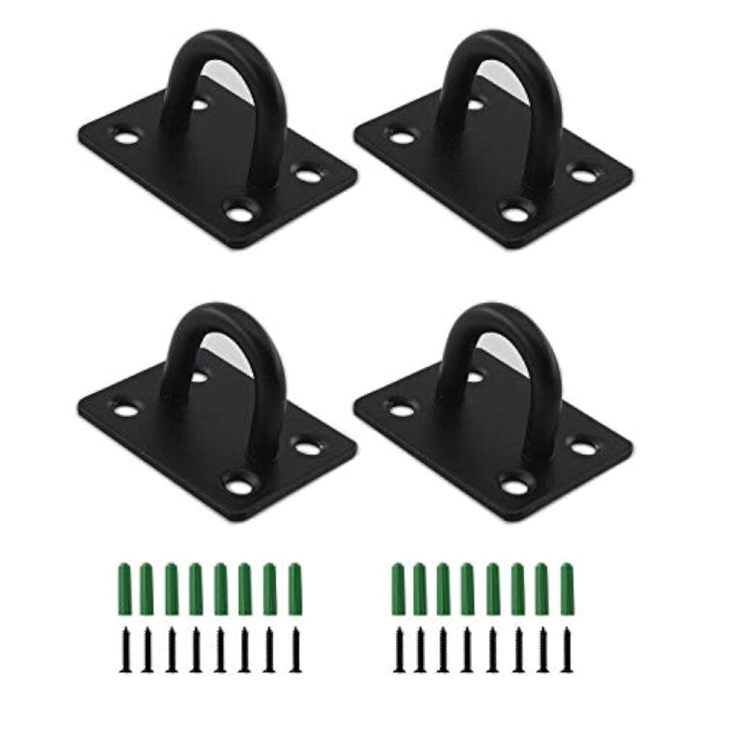 Stainless Steel Ceiling Hooks, Pad Eye Plate U Hooks Heavy Duty Wall Mount Ring Hooks Marine Hanging Hardware Staple Hook Loop with Screws