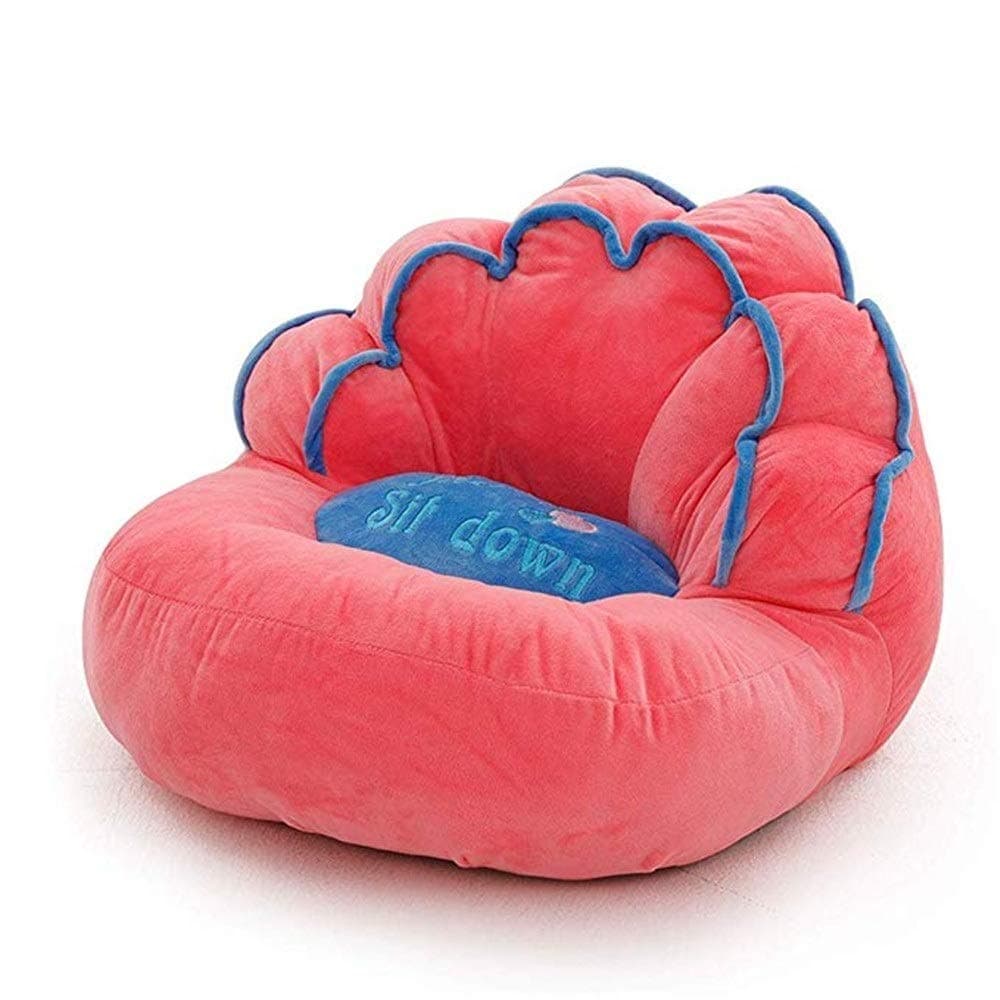 HIZLJJ Infant Sitting Chair, Premium Soft Plush, Washable Baby Support Seat Suitable 3-10 Months, 4Colors Optional (Color : Rose red)