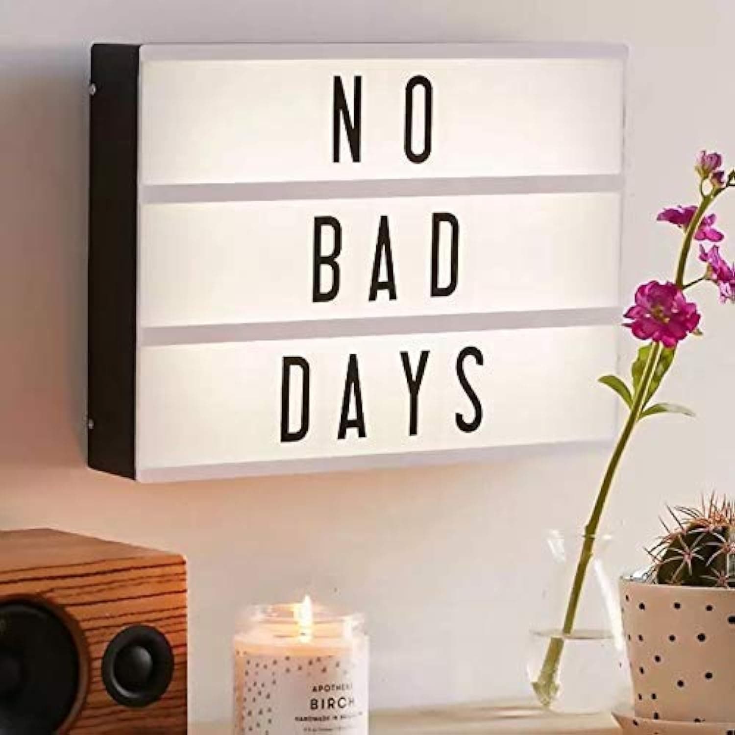 NIYAMAX Letter Light Box A4 Size Cinematic Light Up Box with Letters and LED Light Combination Night Light DIY Box Lamp Light Box