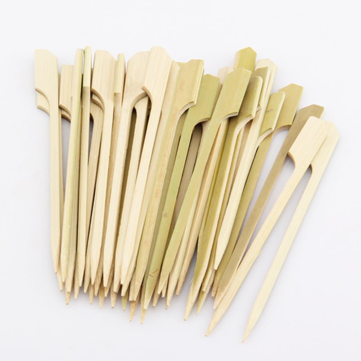 Bamboo Skewers, Appetizer Picks, Bamboo Paddle Sticks, 7 Inch, Natural Bamboo Paddle Pick BBQ Skewers, For Food, Barbecue Grill, Party, Sandwich, Cocktail,Kabob (100pc)