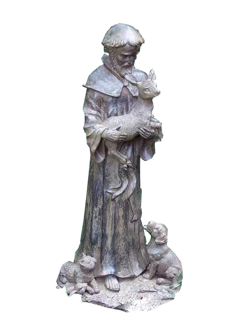 Echo Valley 4122 St Francis Holding Deer 21.75" Tall Lightweight Garden Statue in Rust Finish