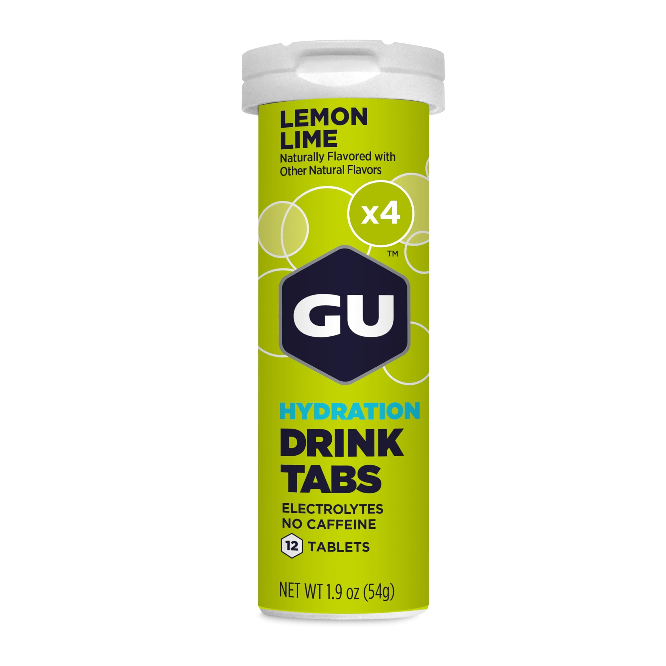 GU Energy Hydration Electrolyte Drink Tablets, Enhanced Endurance Sports Drink for Running, Cycling, Triathlon, 4-Count (48 Servings), Lemon Lime