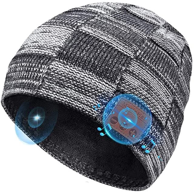 Electronic - Bluetooth Beanie Hat with Headphones Wireless Knitted Winter Hat Built-in Microphone and Stereo Speakers Unique Tech Gifts Stock (Type-C)