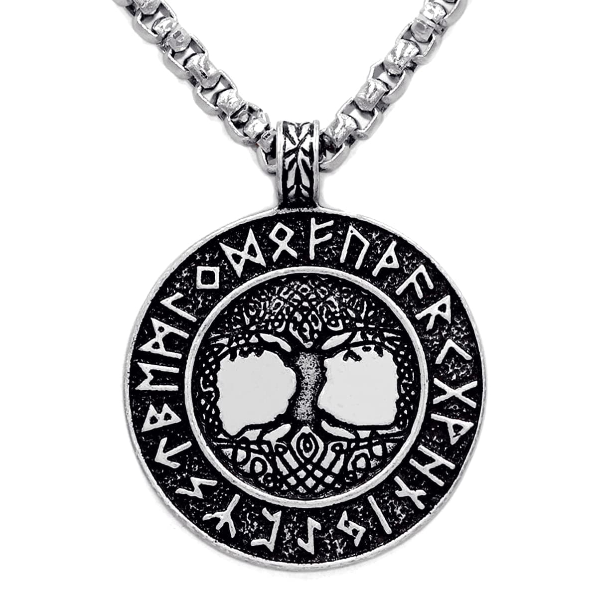 URDEAR Norse Viking Amulet Necklace Nordic Rune Talisman Pendant Jewelry Gifts for Men Women, One Size, Zinc, No Gemstone